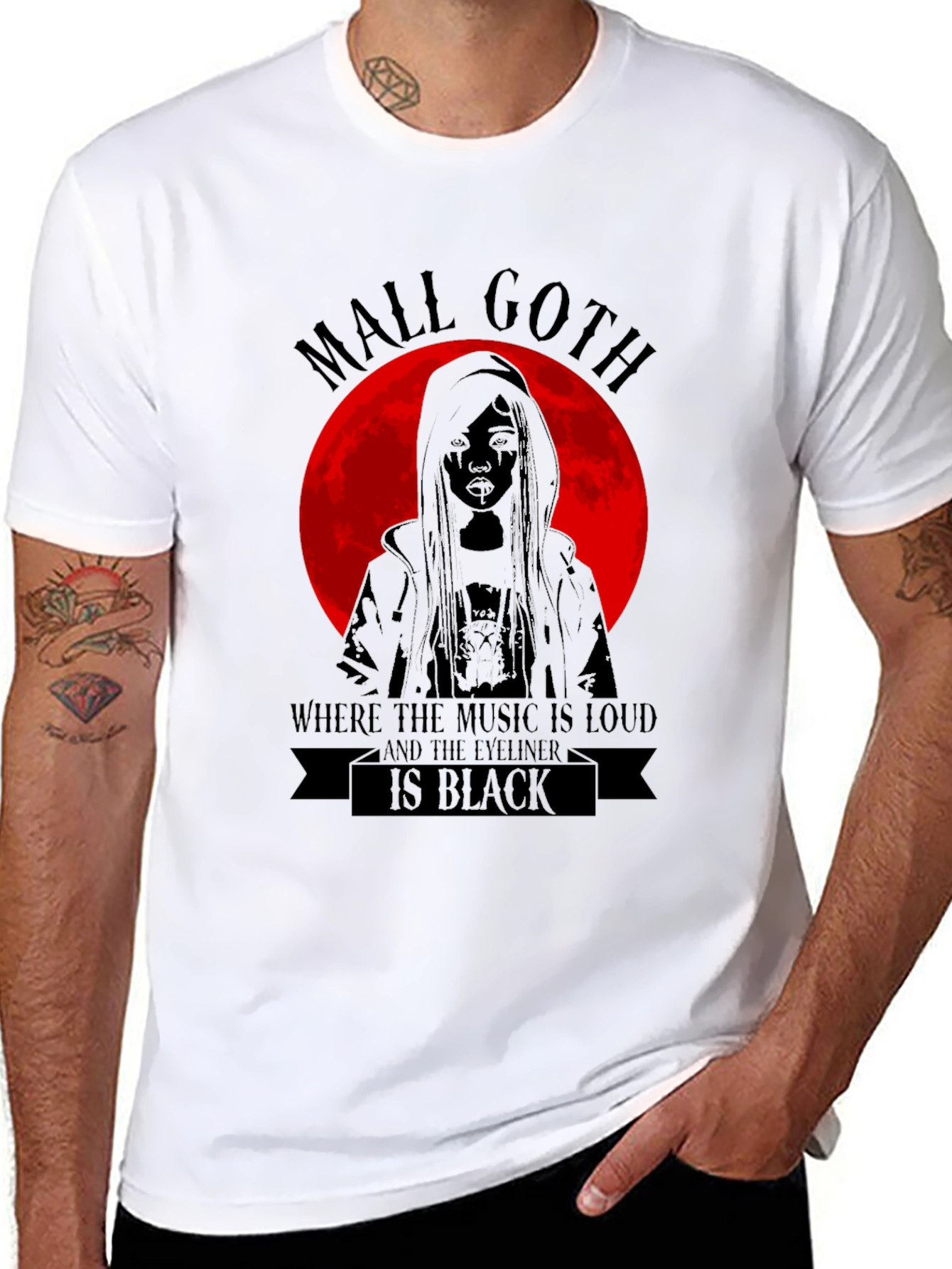 Mall Goth Graphic Tee - Loud Music Black Eyeliner