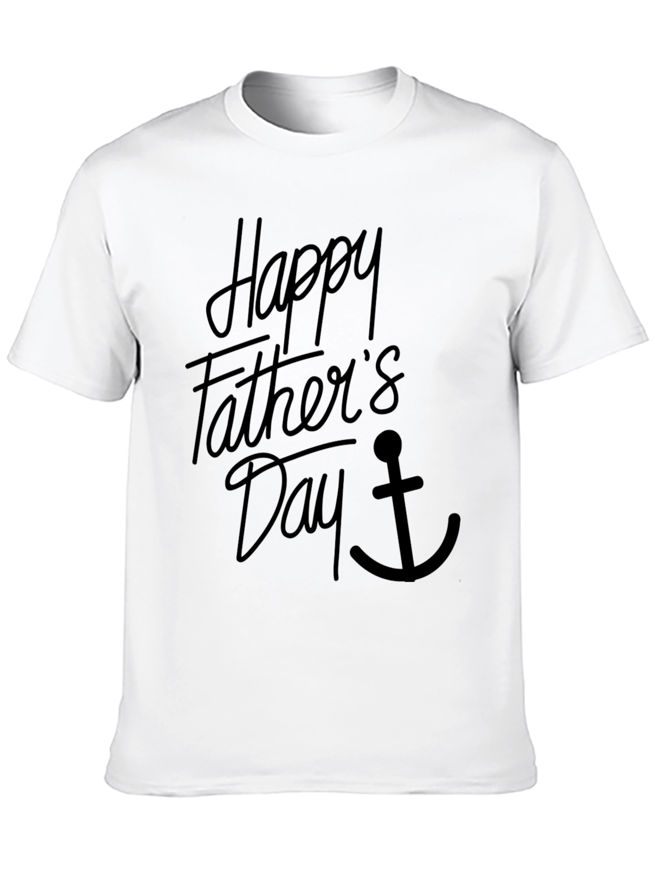 Happy Fathers Day Anchor Graphic Tee - Black