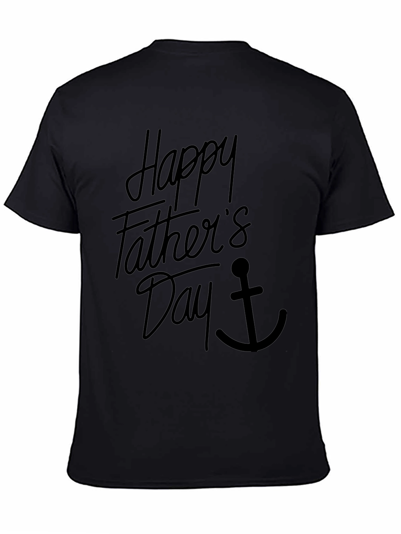 Happy Fathers Day Anchor Graphic Tee - Black