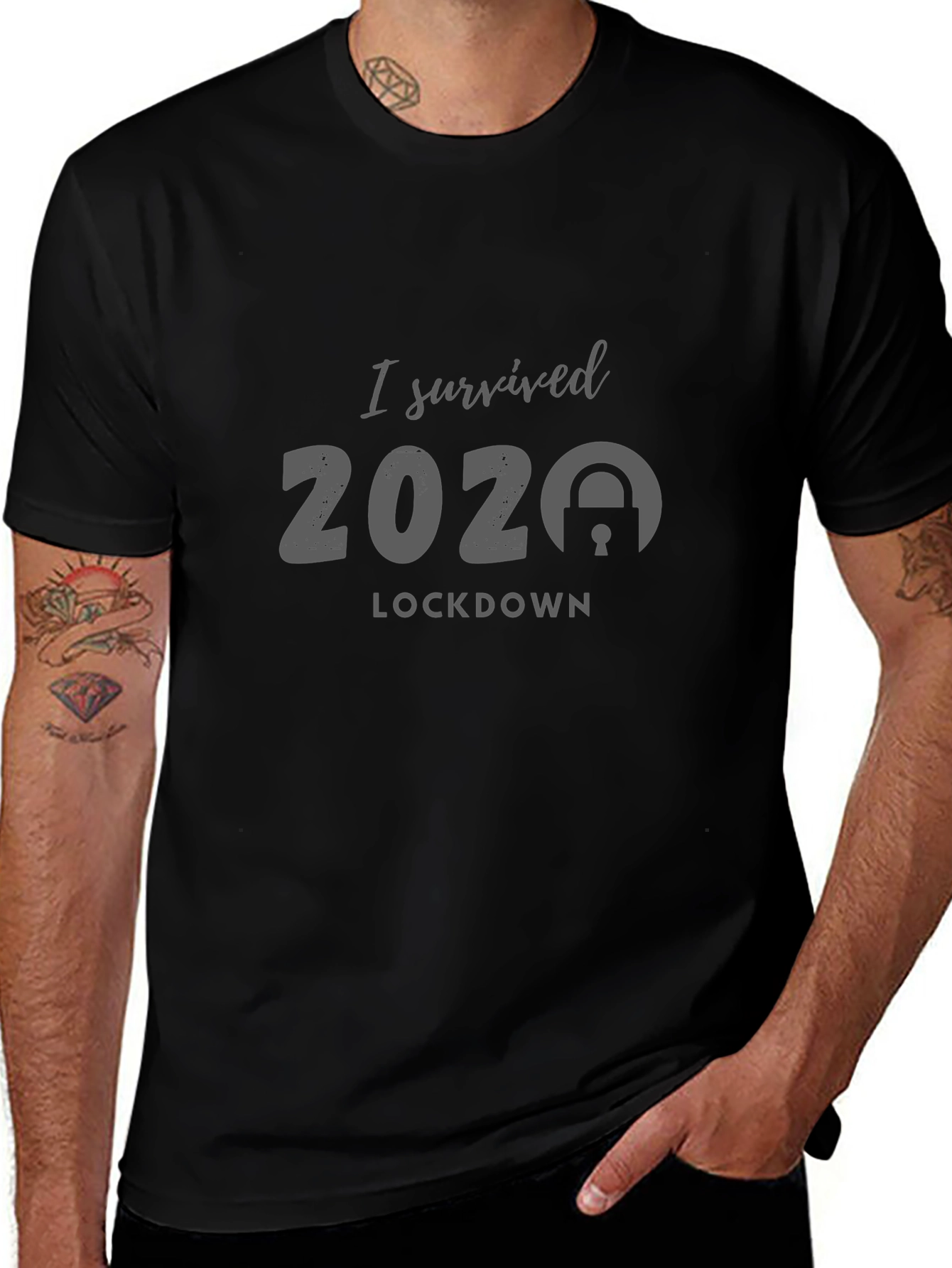 I Survived 2020 Lockdown Black T-Shirt