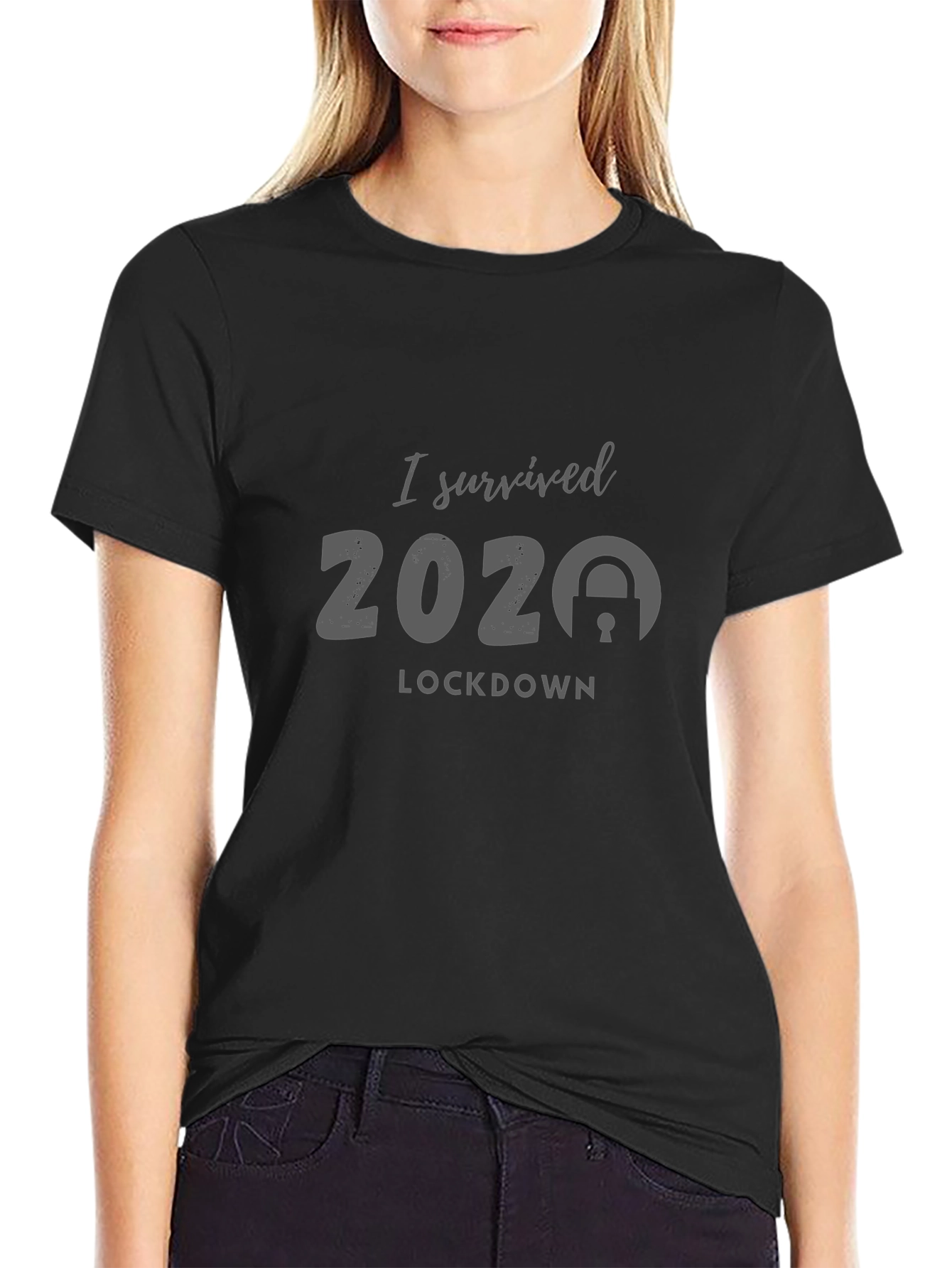 I Survived 2020 Lockdown Black T-Shirt