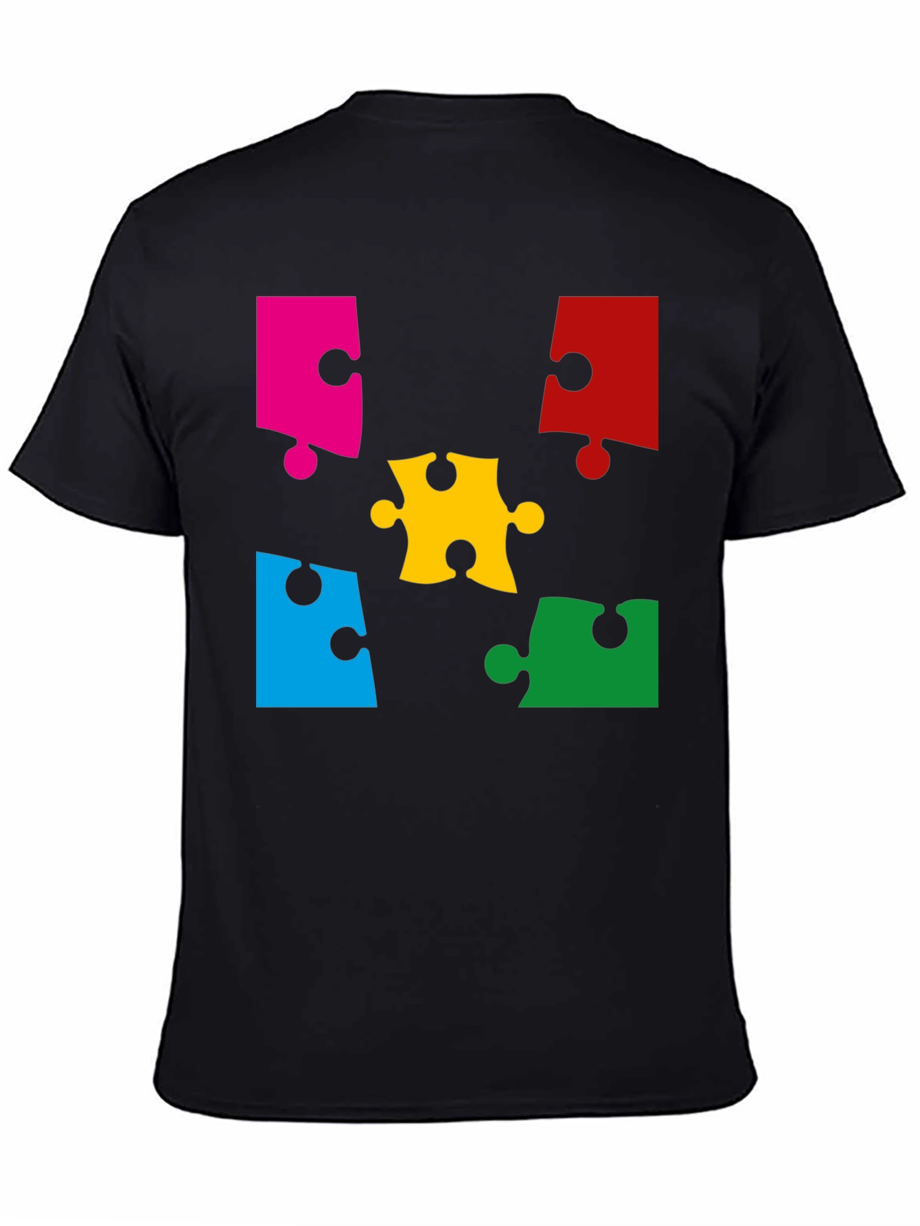 Puzzle Piece Graphic Black T-Shirt