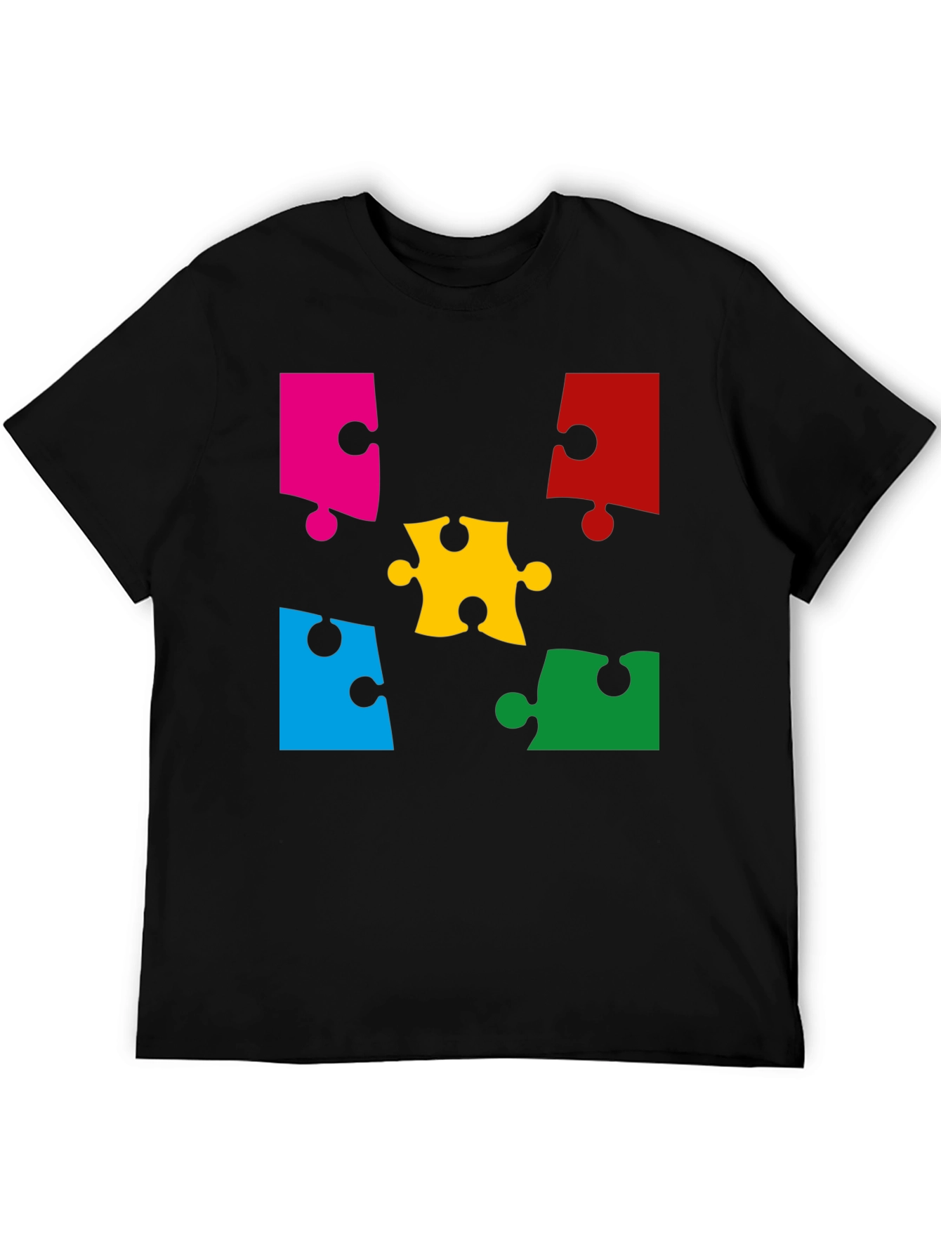 Puzzle Piece Graphic Black T-Shirt
