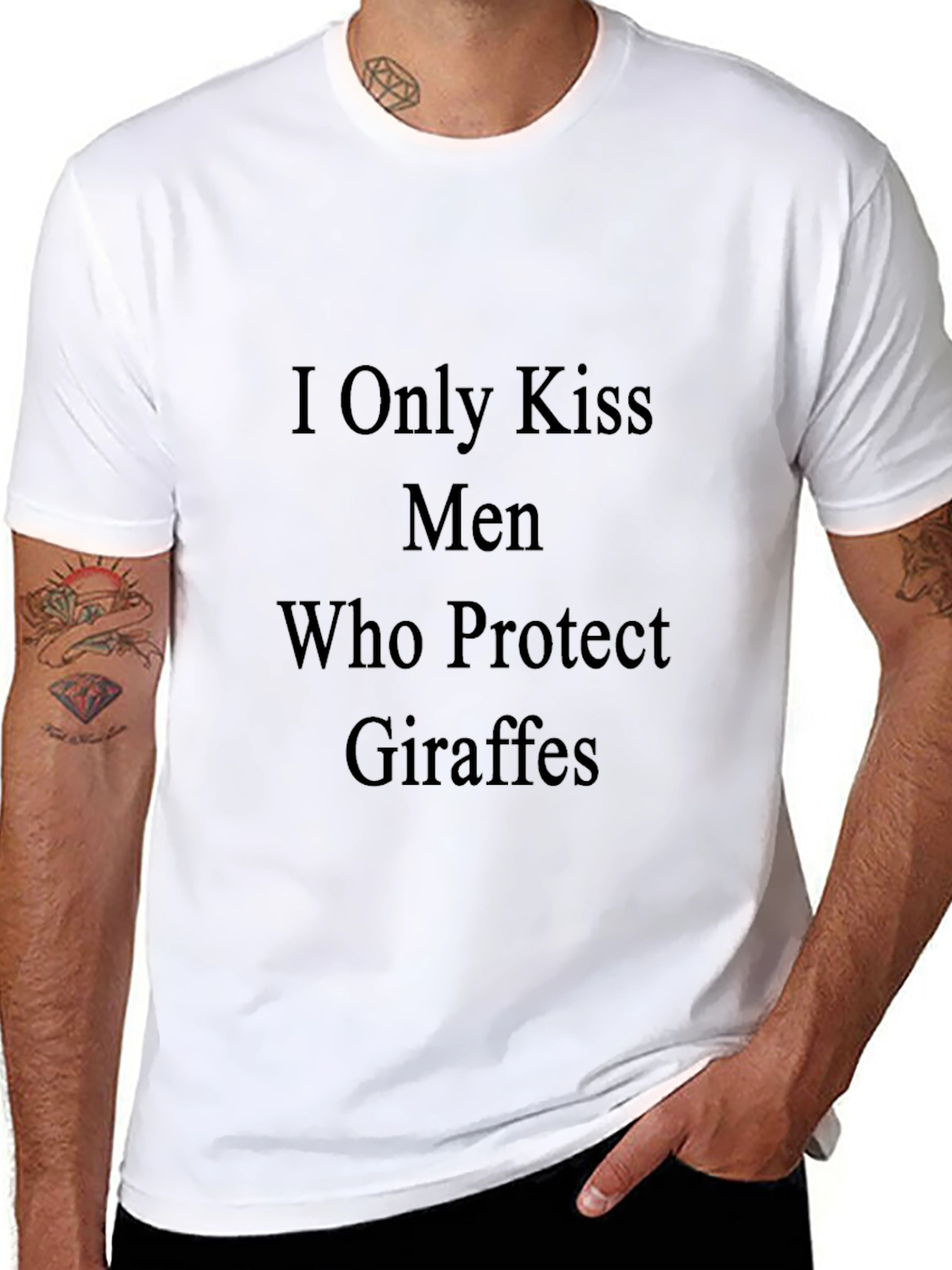 I Only Kiss Men Who Protect Giraffes T-Shirt
