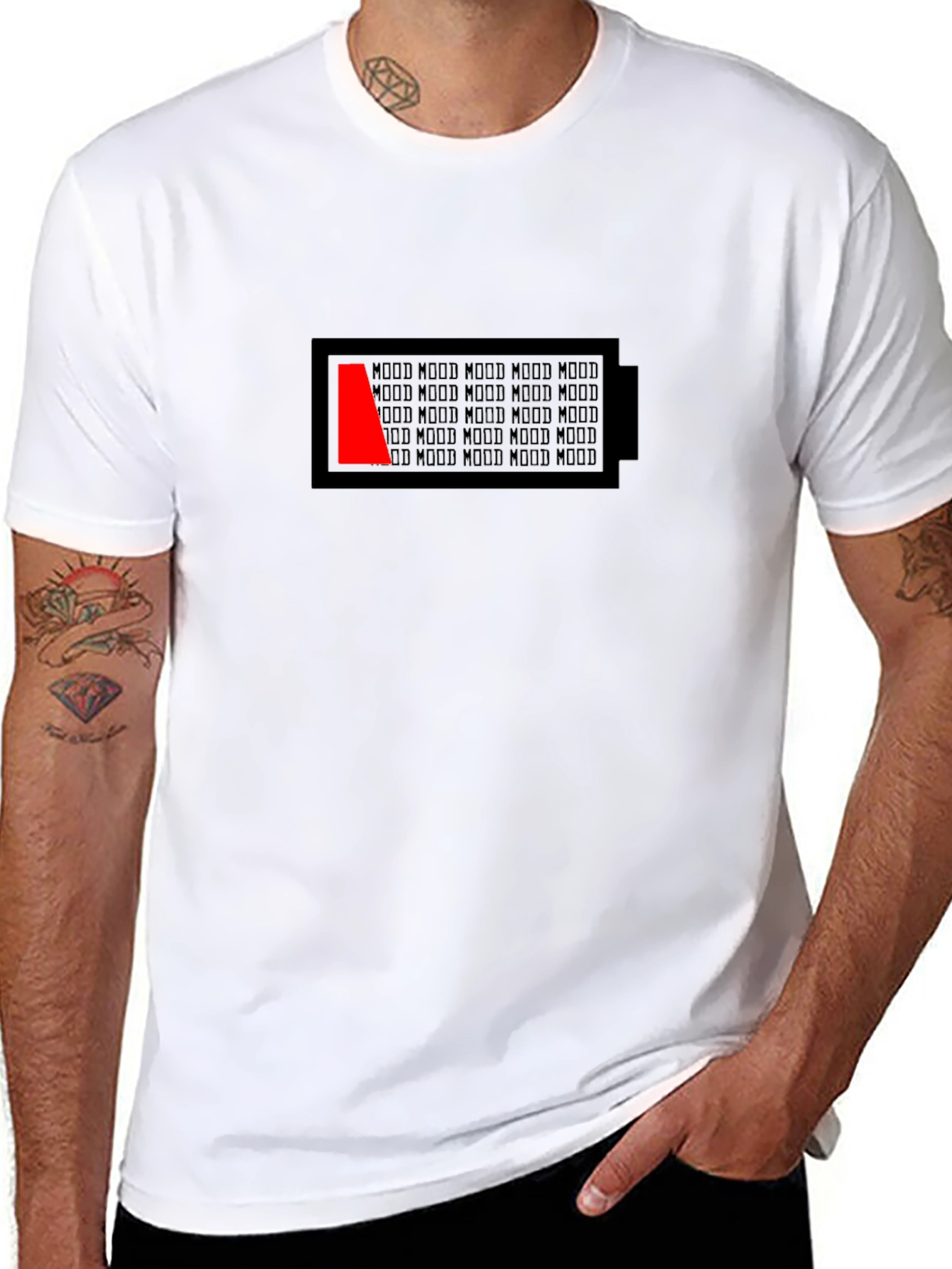 Low Mood Battery Graphic T-Shirt - Black
