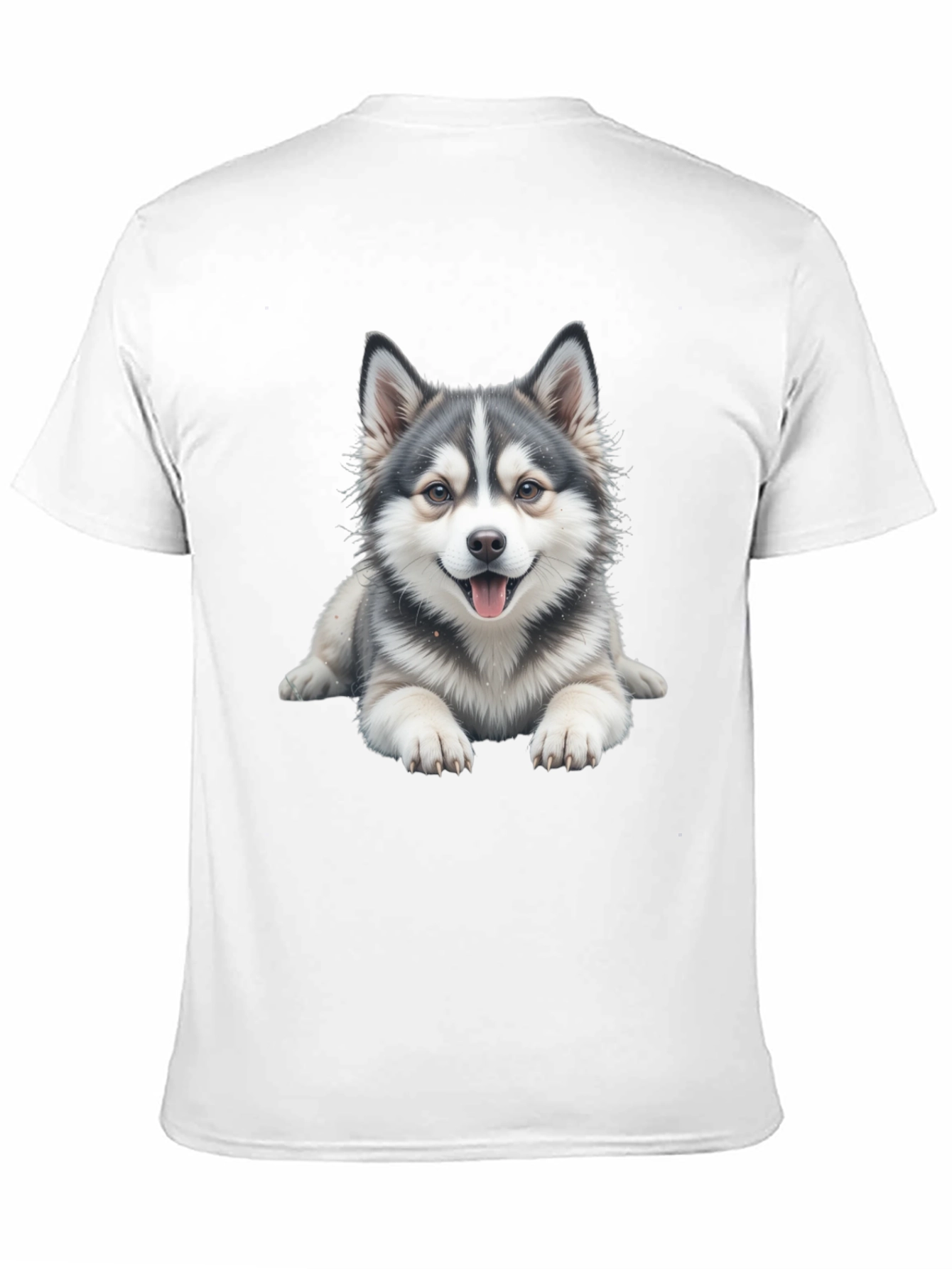 Cute Dog Graphic Tee - Black Cotton Blend
