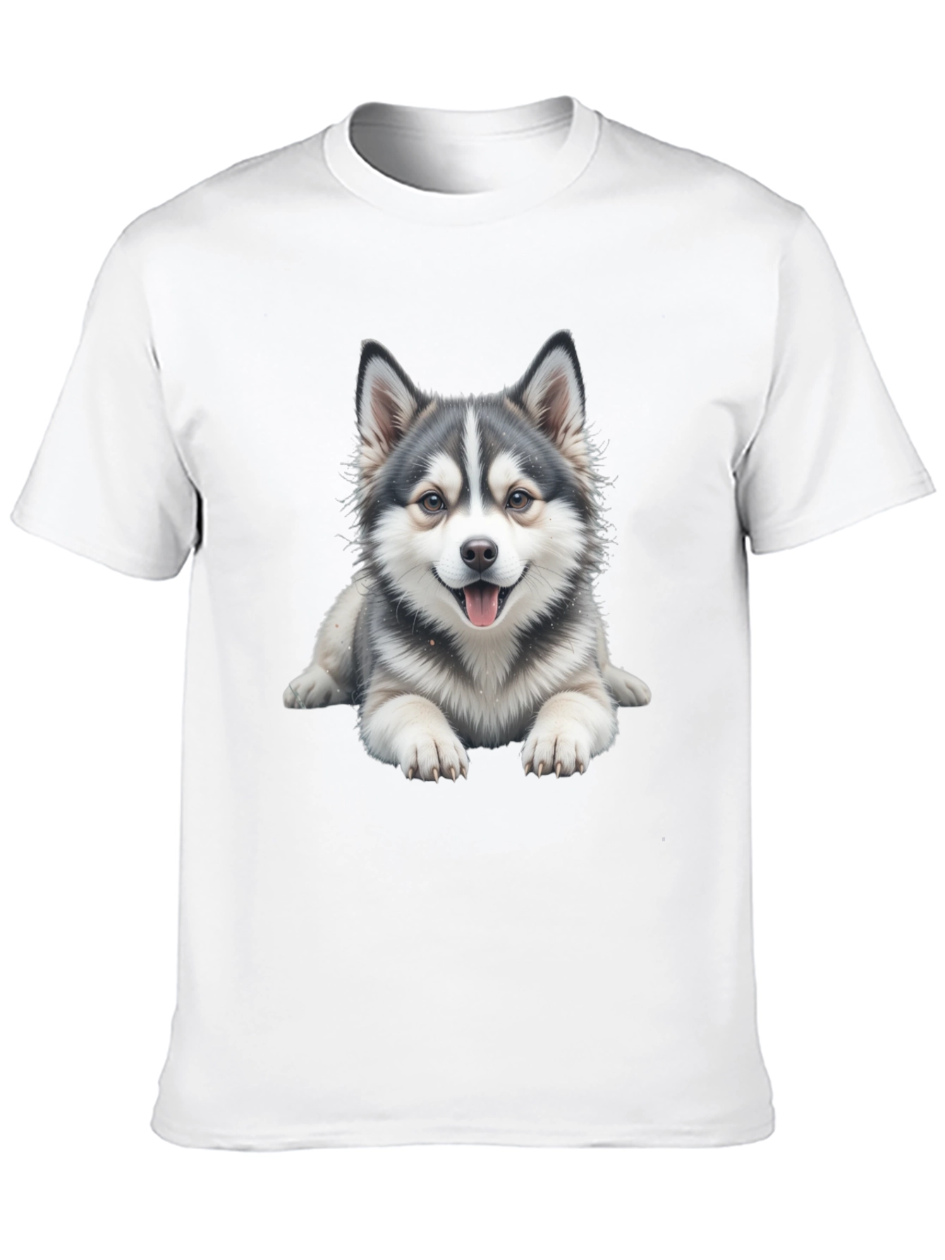 Cute Dog Graphic Tee - Black Cotton Blend