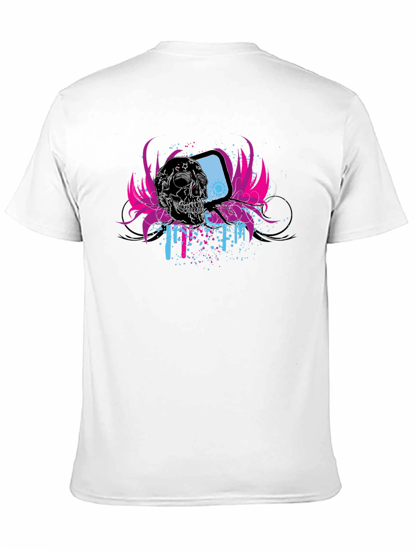 Skull & Retro TV Graphic Black T-Shirt