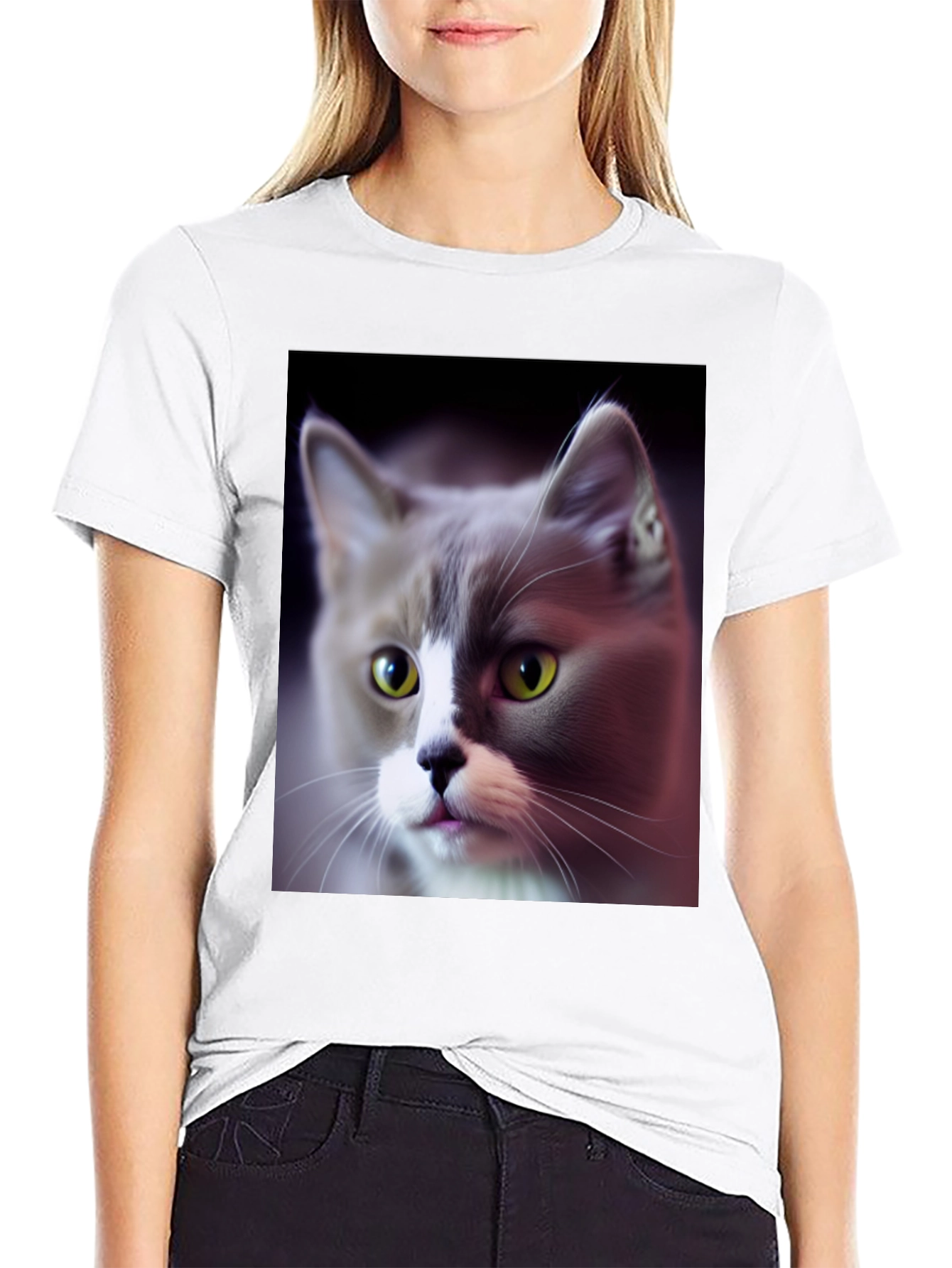 Cat Graphic Black T-Shirt