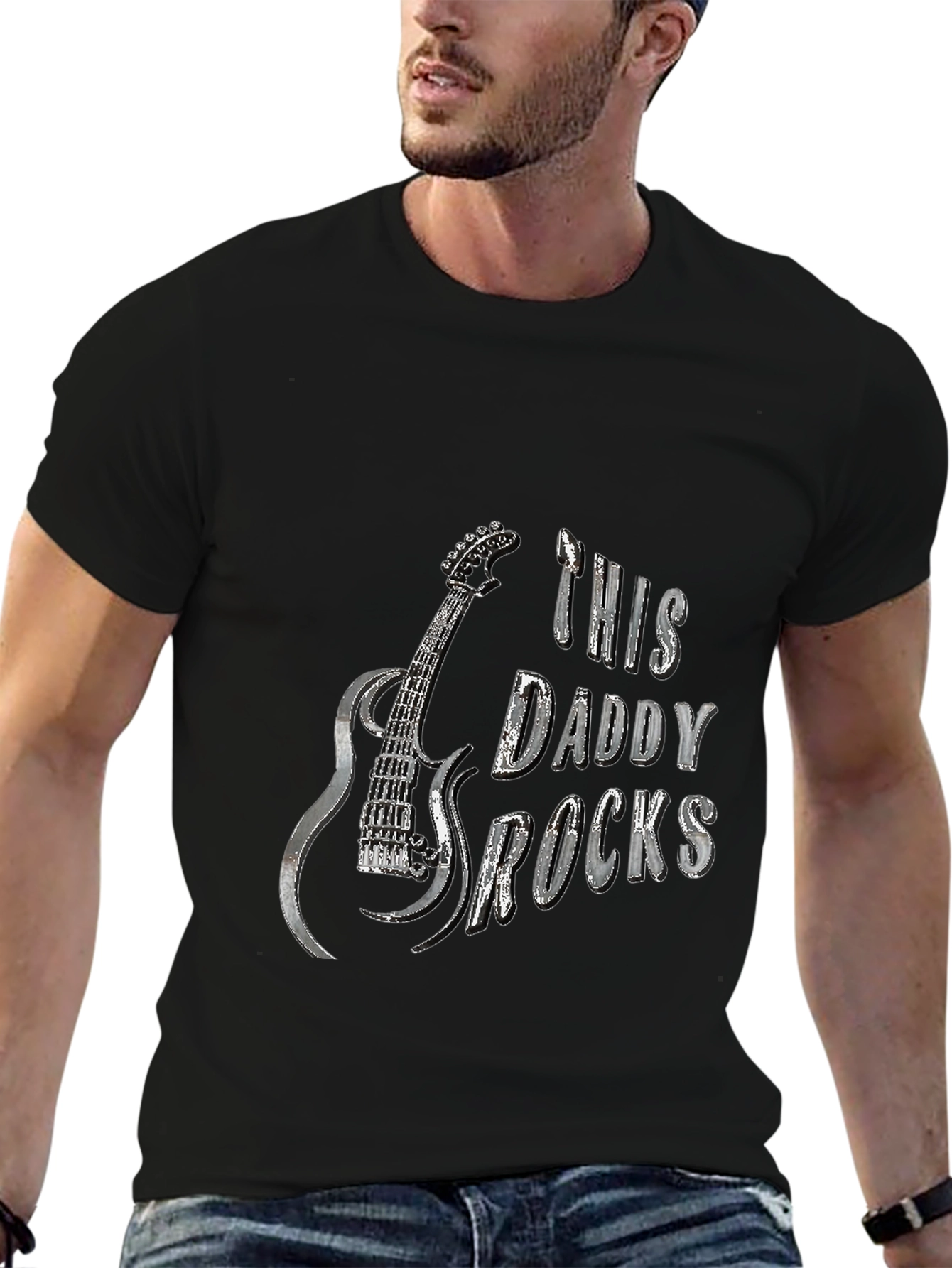 This Daddy Rocks T-Shirt - Guitar Graphic Tee