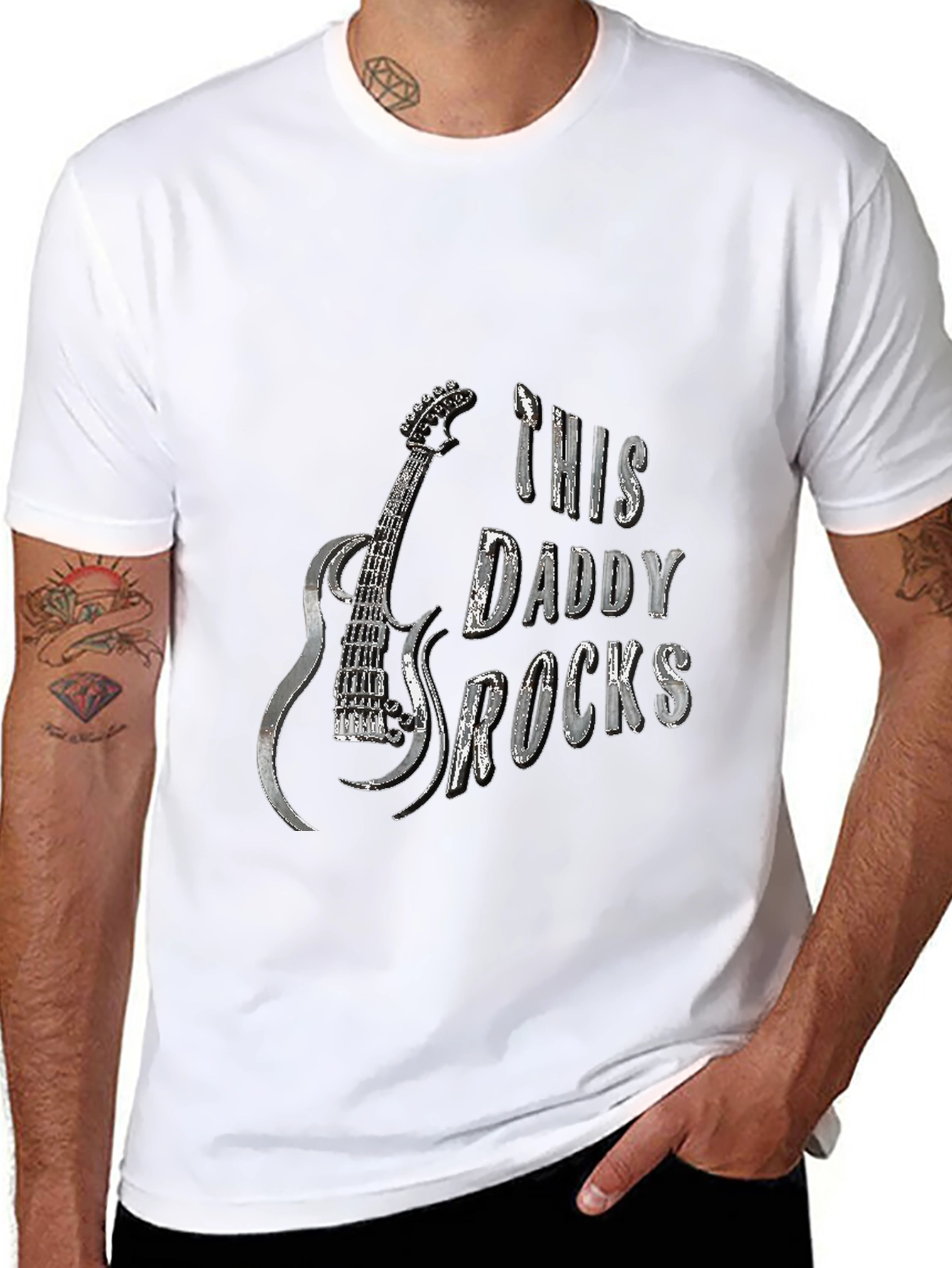 This Daddy Rocks T-Shirt - Guitar Graphic Tee