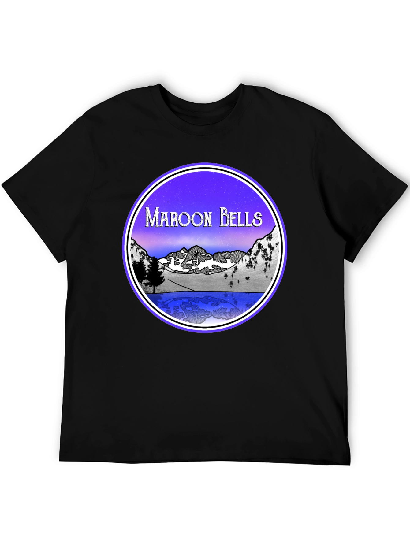 Maroon Bells Graphic Tee - Mountain Lake Scene