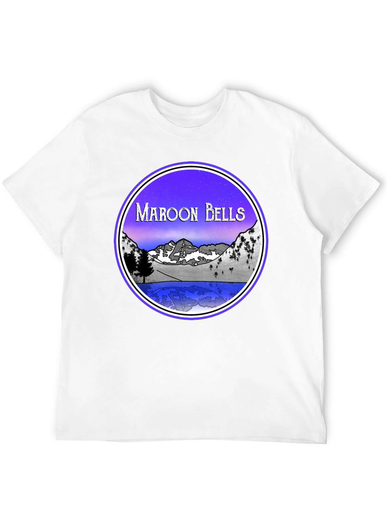 Maroon Bells Graphic Tee - Mountain Lake Scene