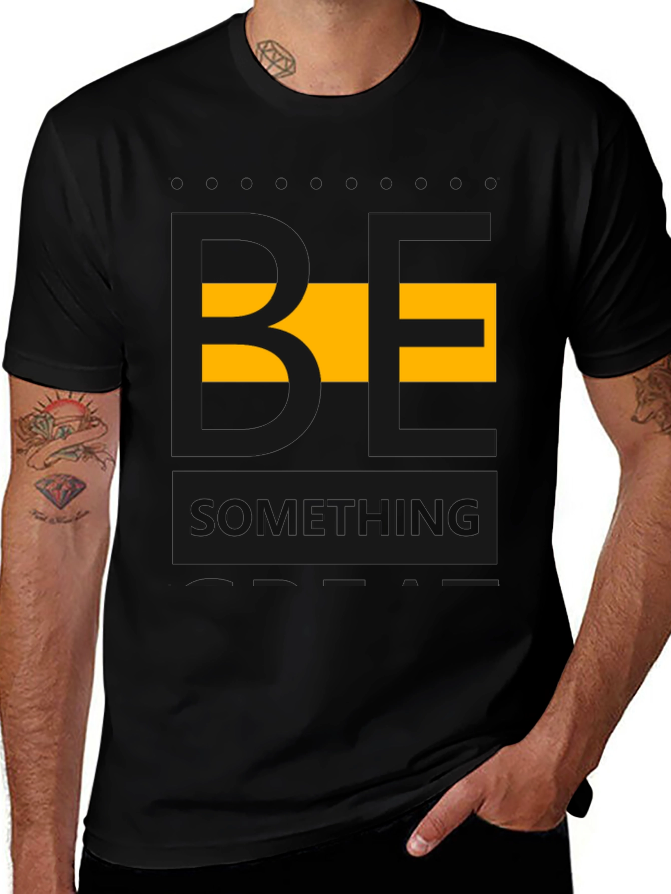 Be Something Graphic Tee - Stylish Mens Black T-Shirt