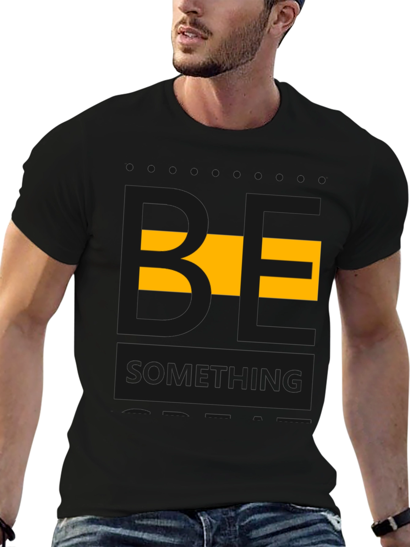Be Something Graphic Tee - Stylish Mens Black T-Shirt