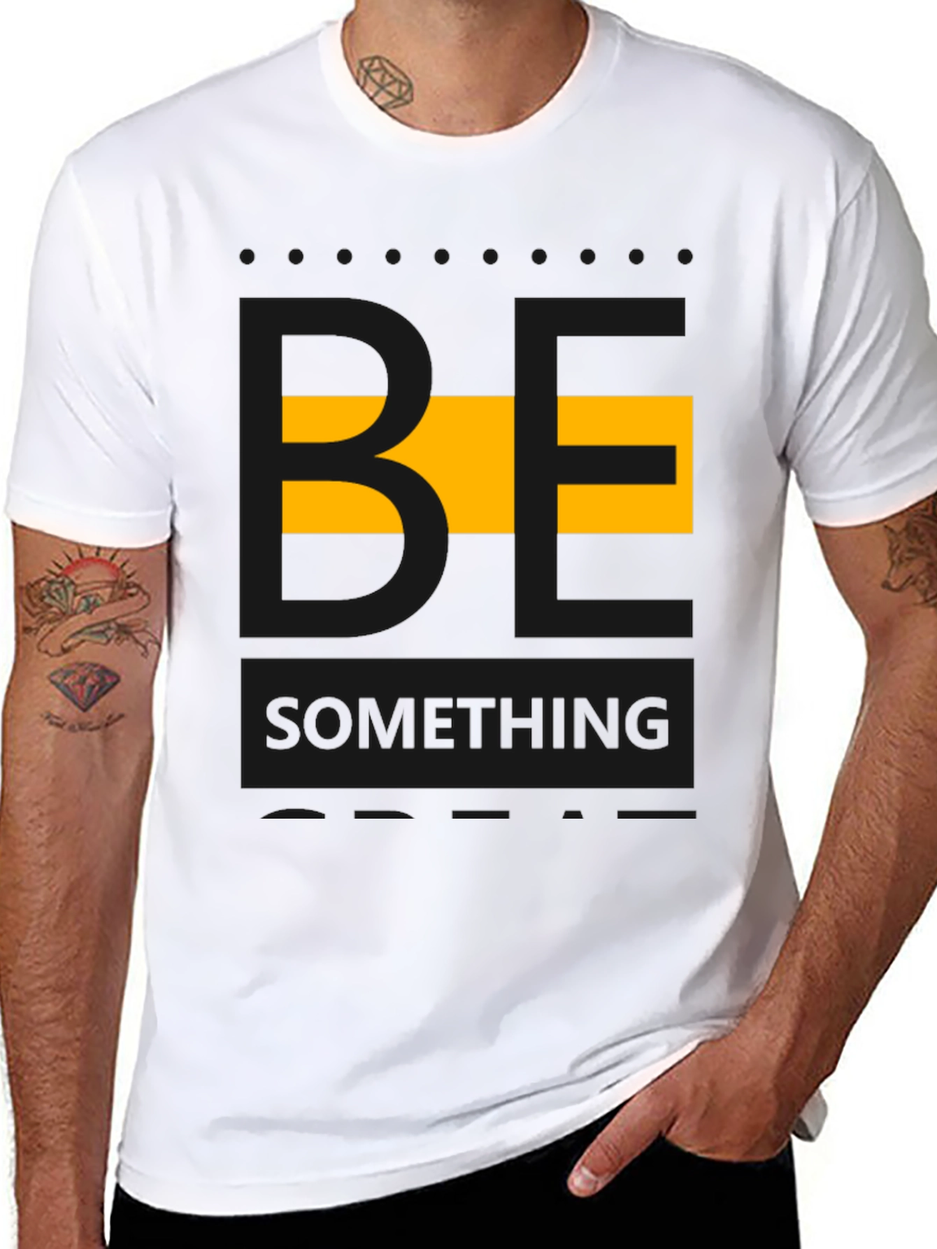 Be Something Graphic Tee - Stylish Mens Black T-Shirt