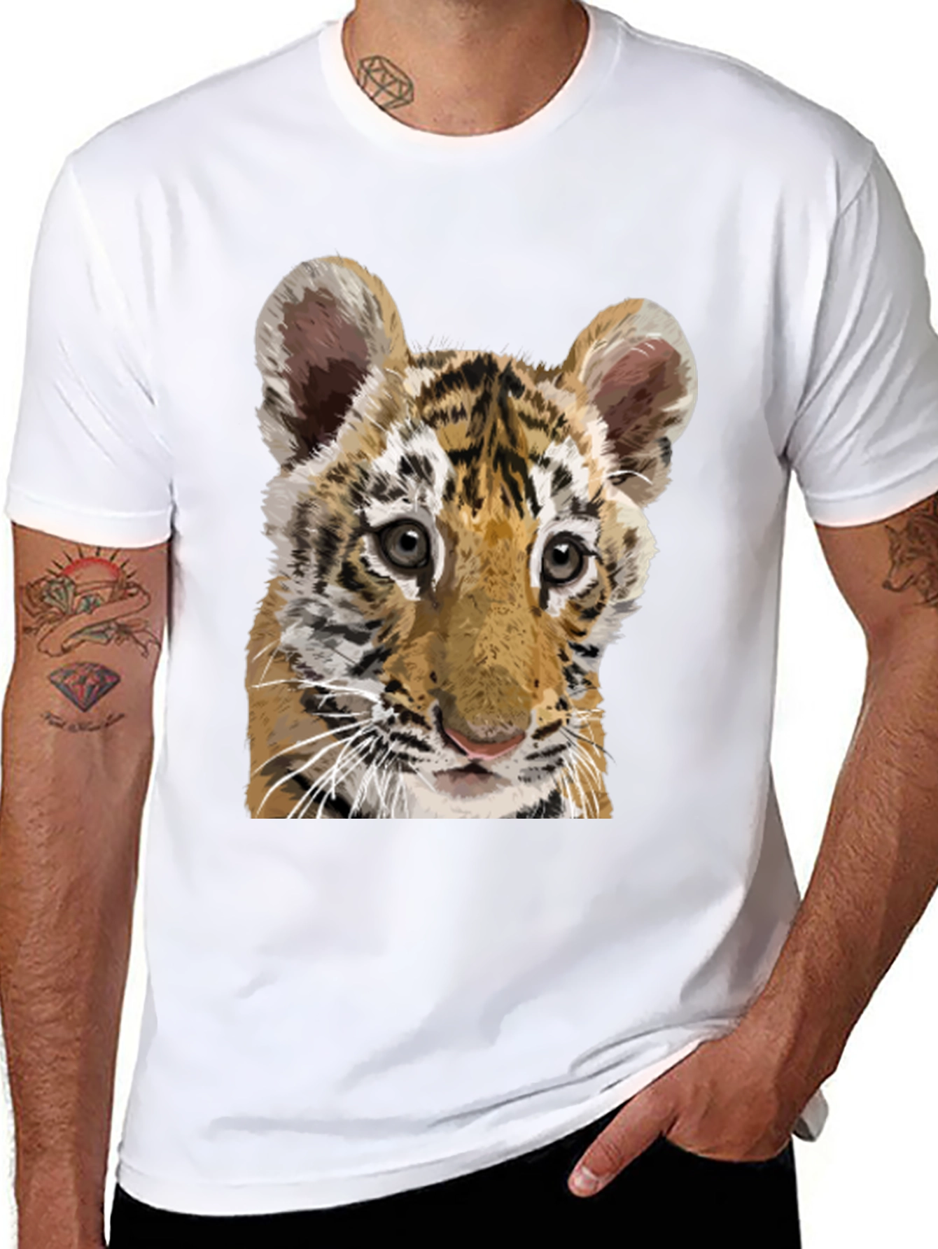 Tiger Cub Graphic Tee - Mens Black T-Shirt