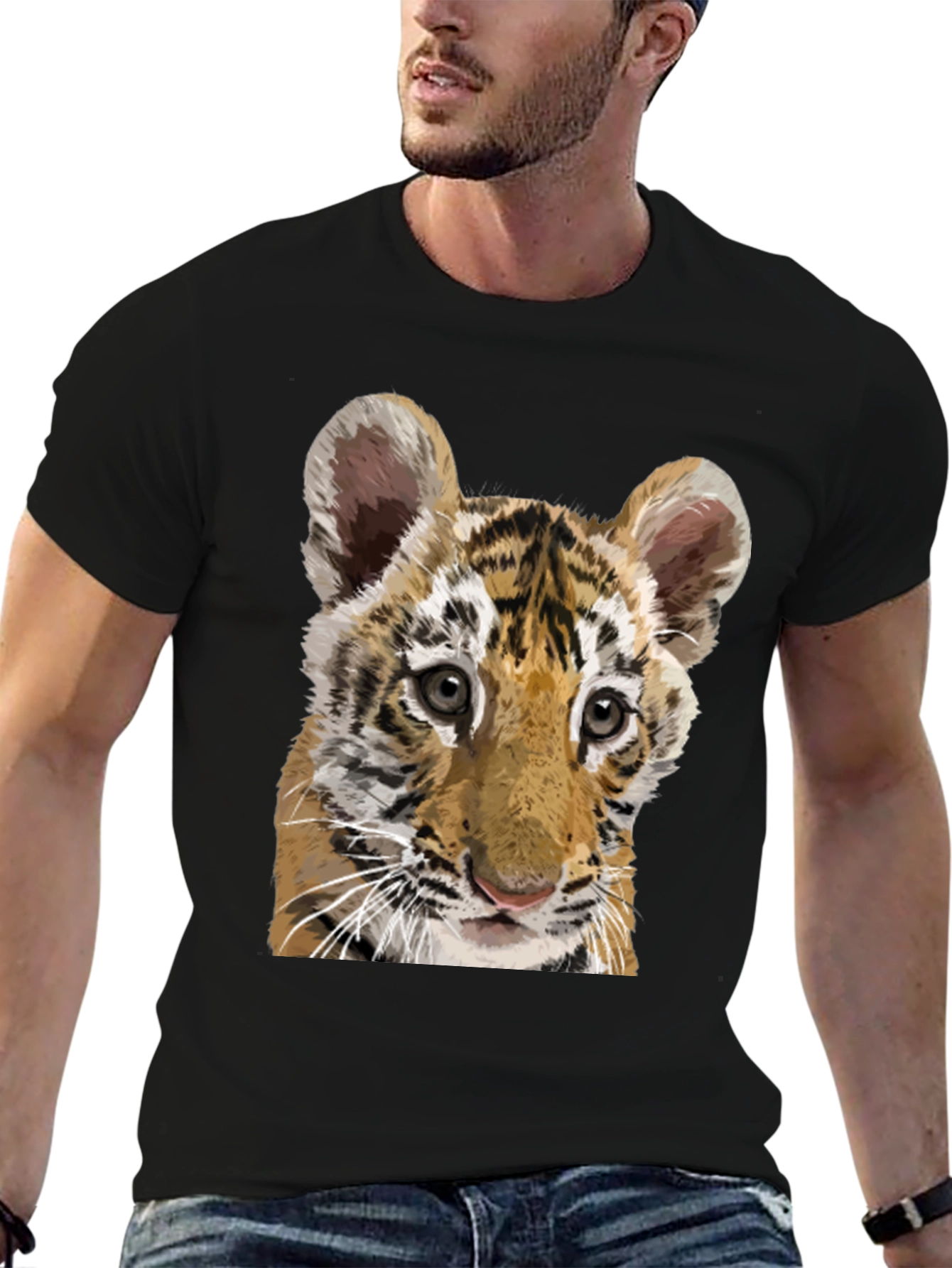 Tiger Cub Graphic Tee - Mens Black T-Shirt