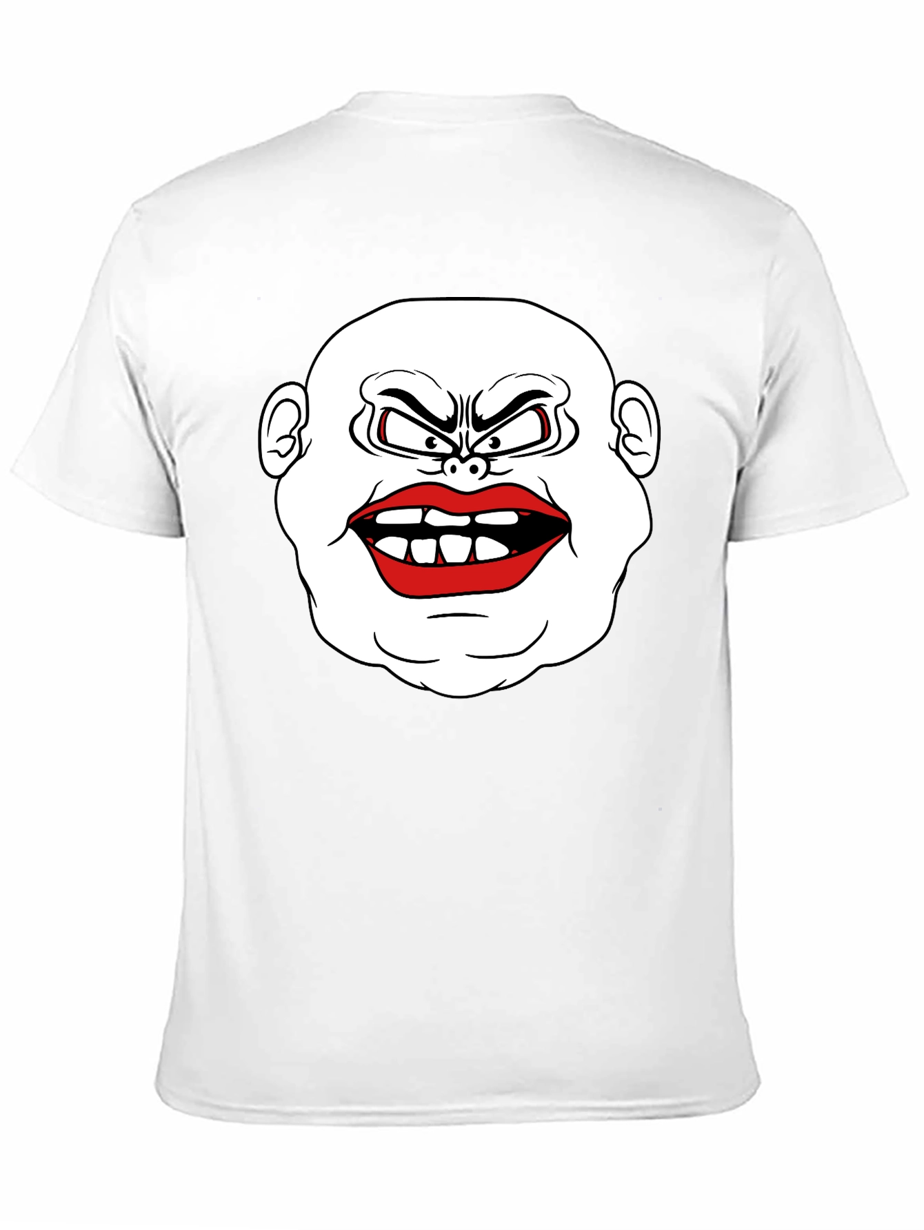Mens Black T-Shirt with Cartoon Face Graphic