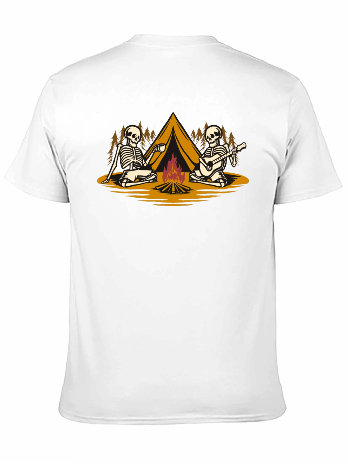 Skeleton Camping T-Shirt: Spooky Campfire Fun