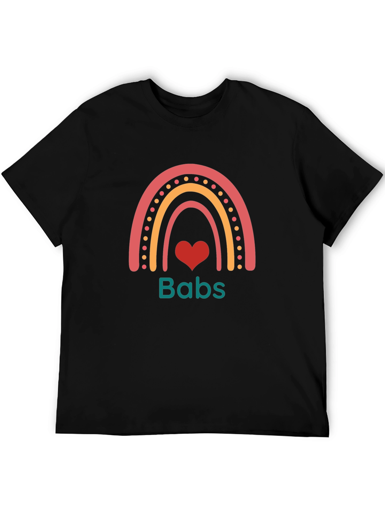 Babs Rainbow Heart Graphic Tee - Black