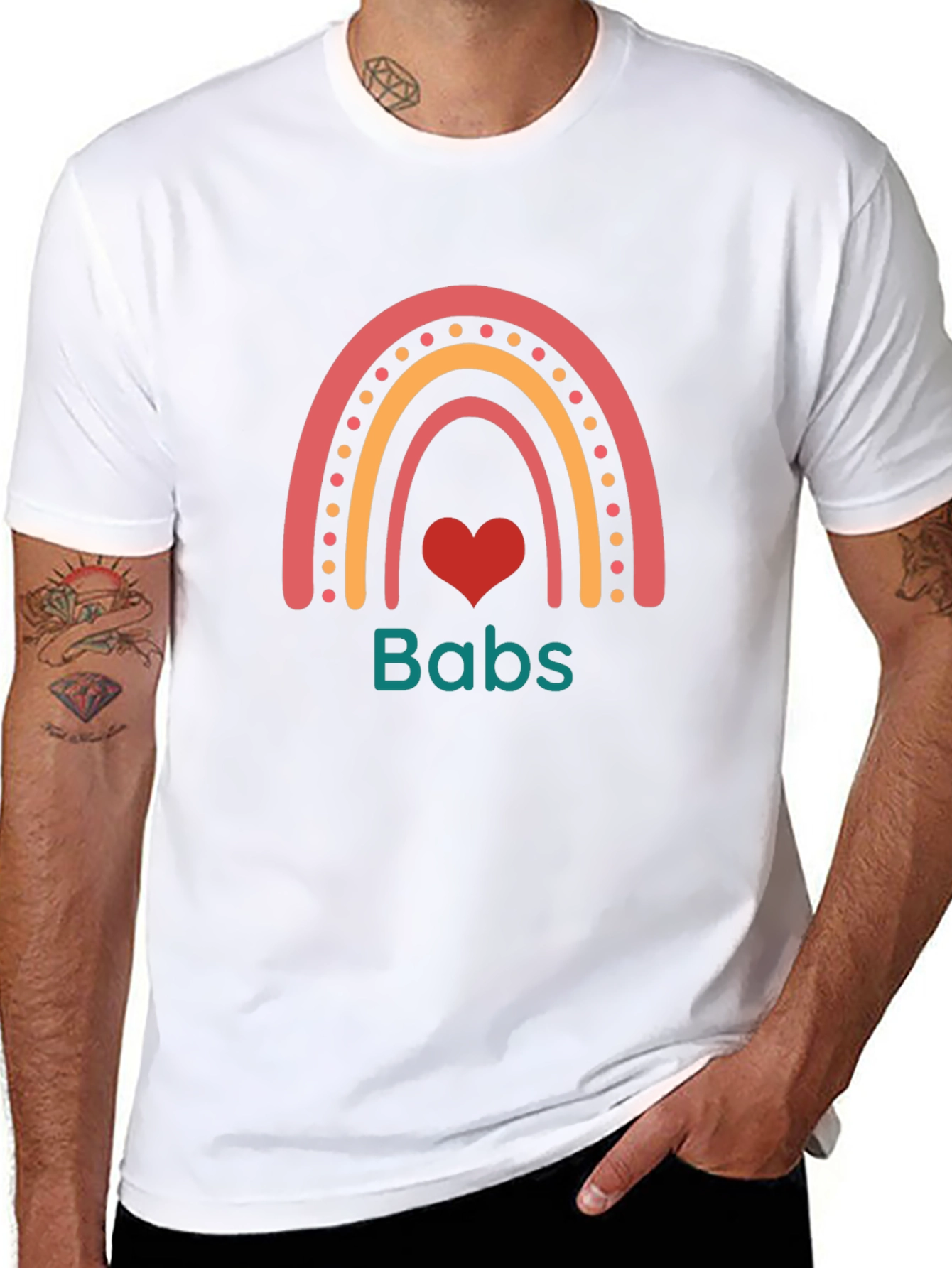 Babs Rainbow Heart Graphic Tee - Black