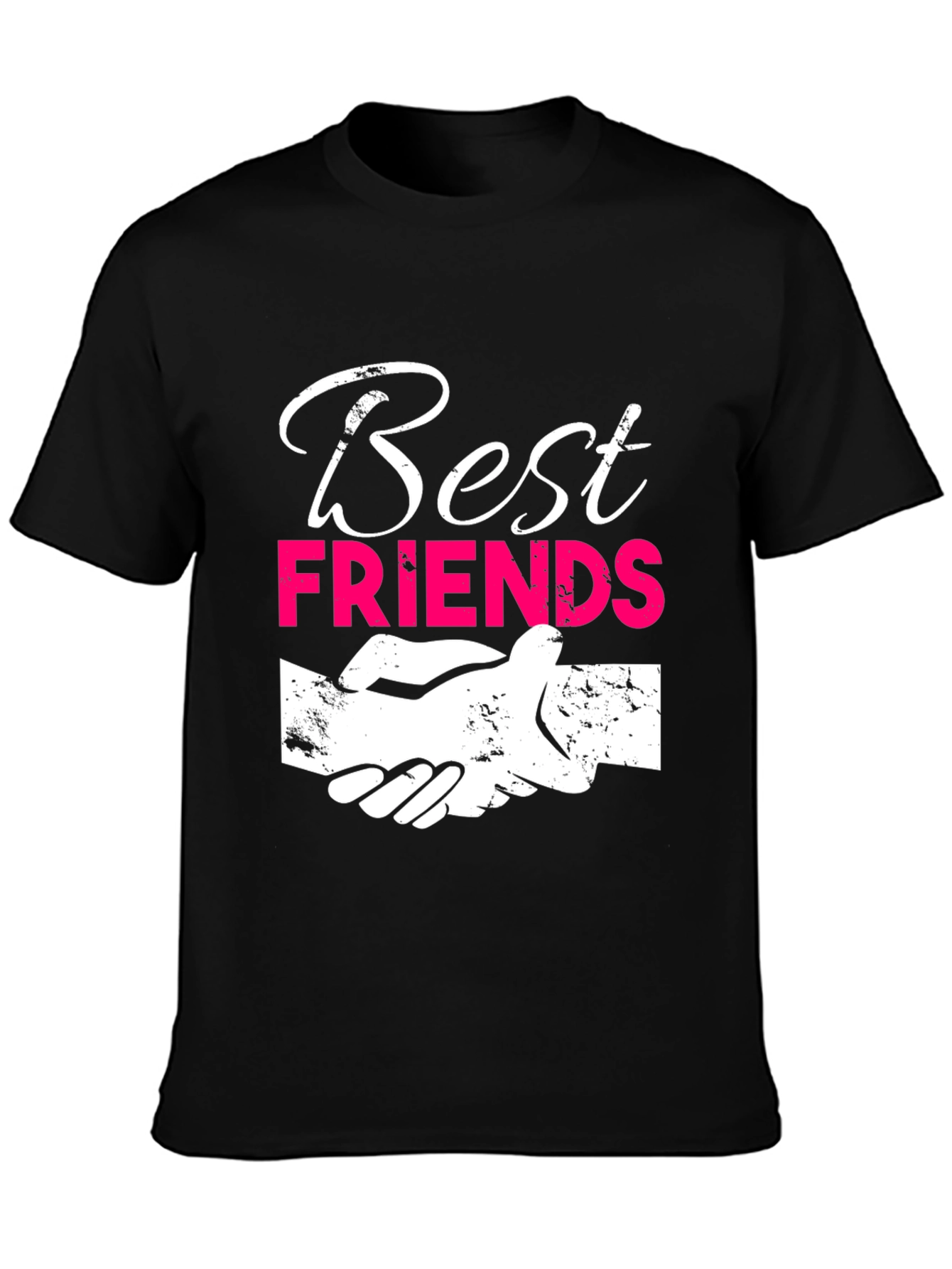 Best Friends Graphic T-Shirt - Black Crew Neck Tee
