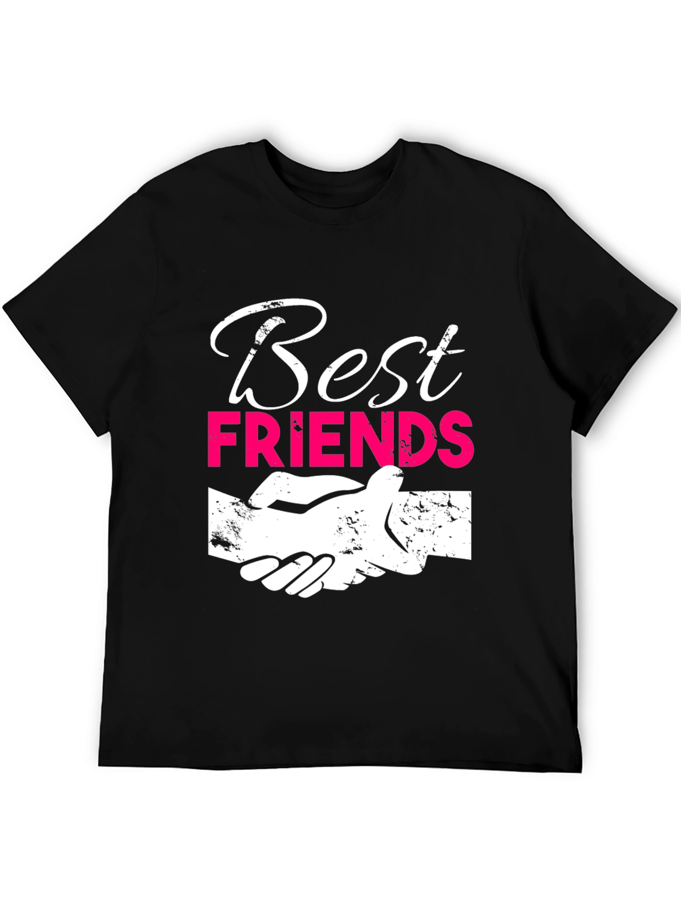 Best Friends Graphic T-Shirt - Black Crew Neck Tee