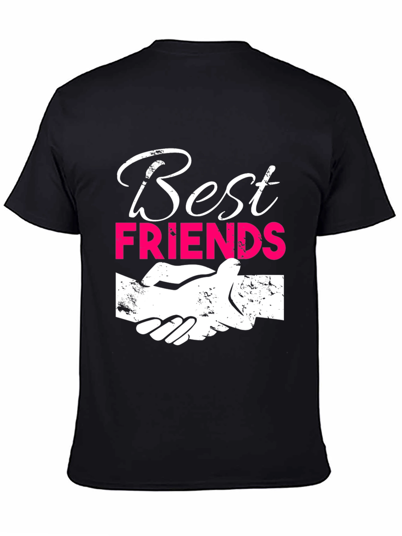Best Friends Graphic T-Shirt - Black Crew Neck Tee