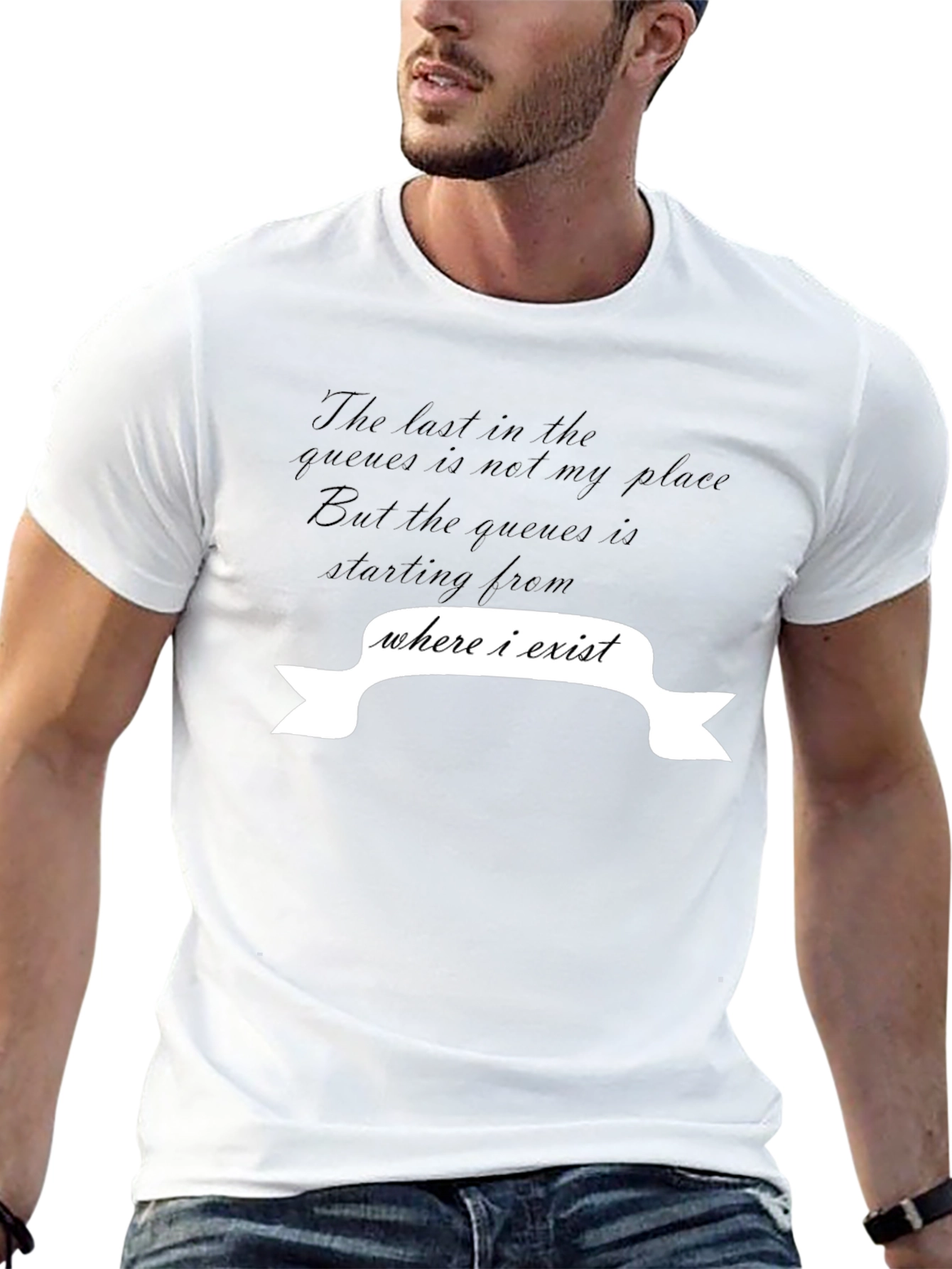 Existential Queue T-Shirt - Sarcastic Statement Tee