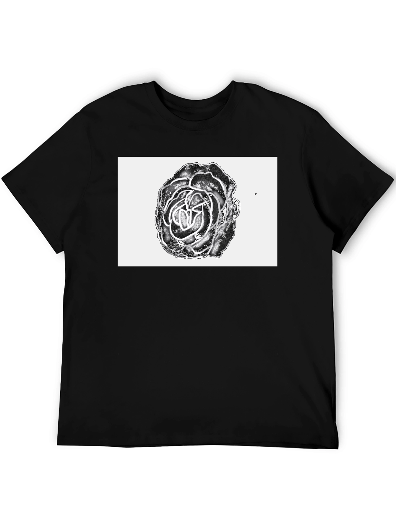 Black Rose Graphic Tee - Unique Floral Design