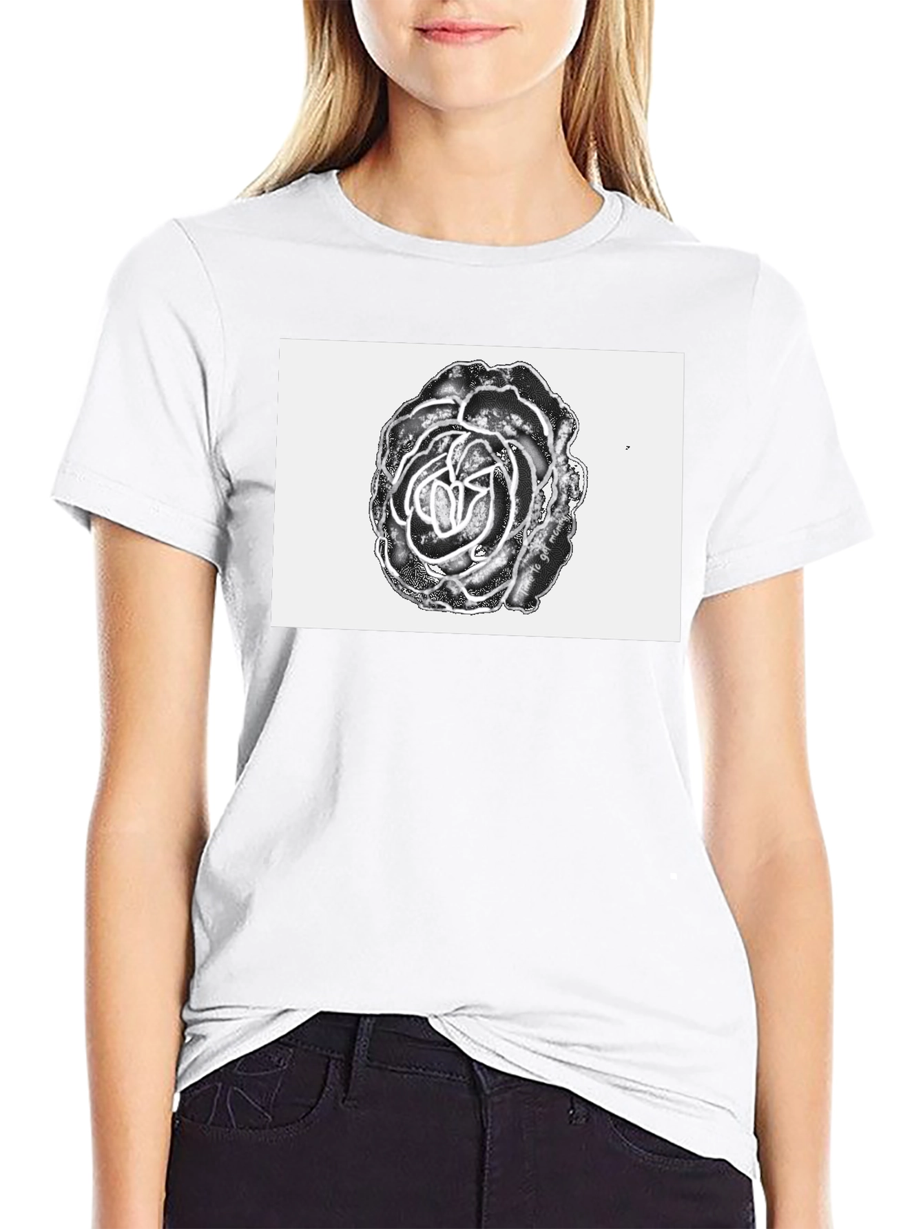 Black Rose Graphic Tee - Unique Floral Design