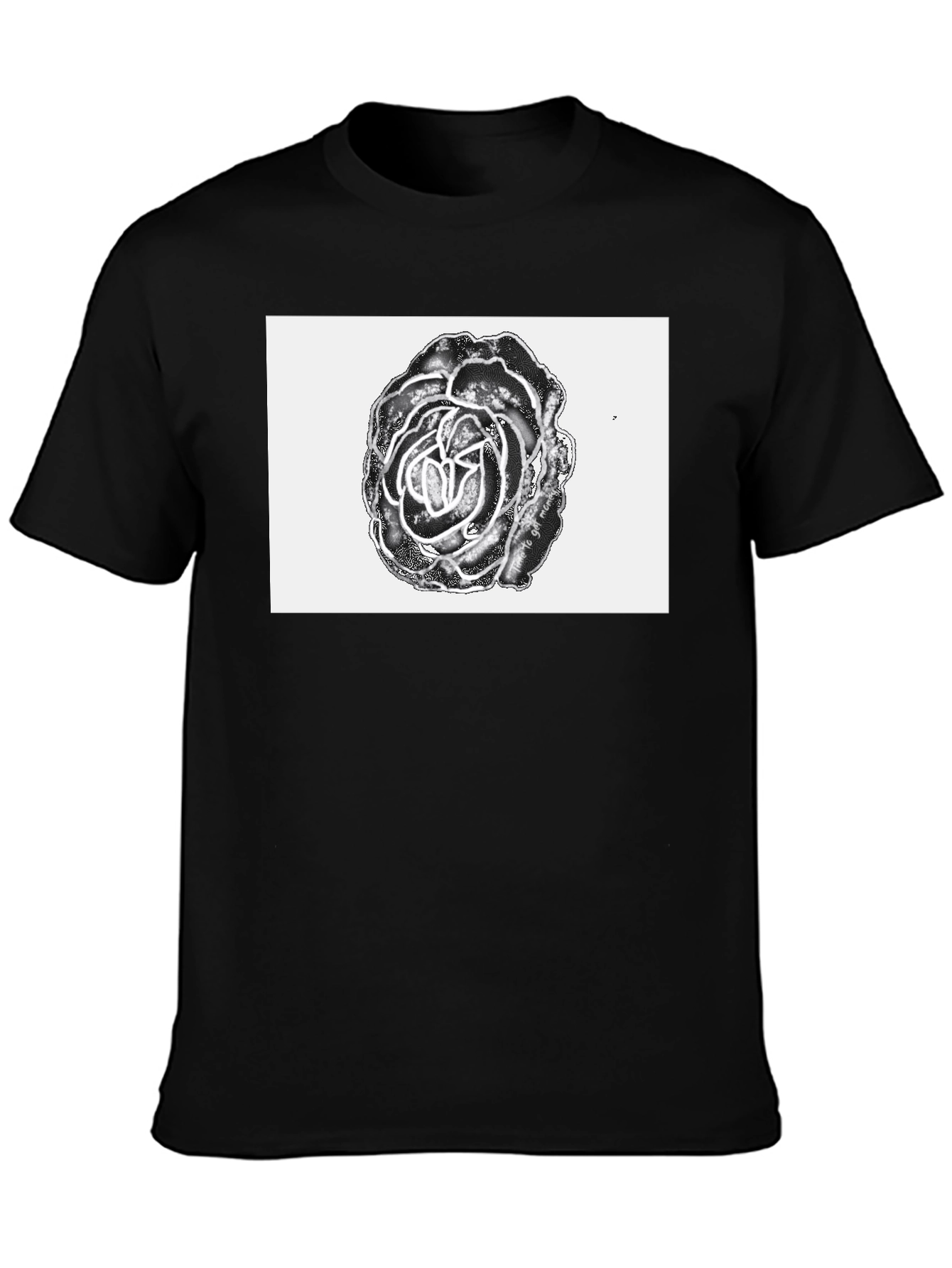 Black Rose Graphic Tee - Unique Floral Design