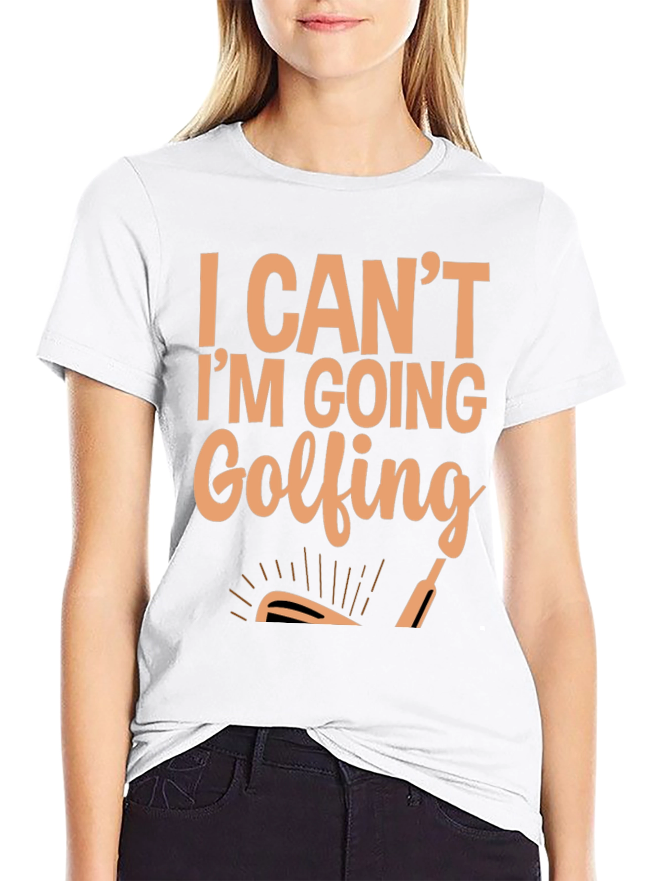 I Cant Im Going Golfing Mens Black Tee