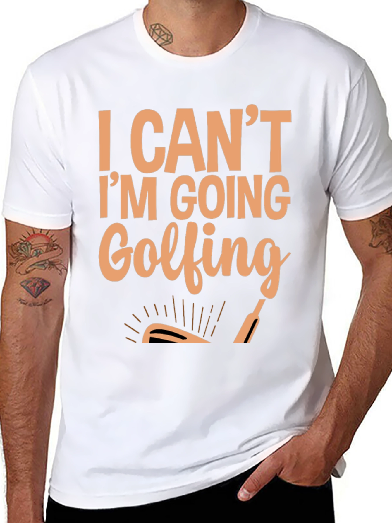 I Cant Im Going Golfing Mens Black Tee