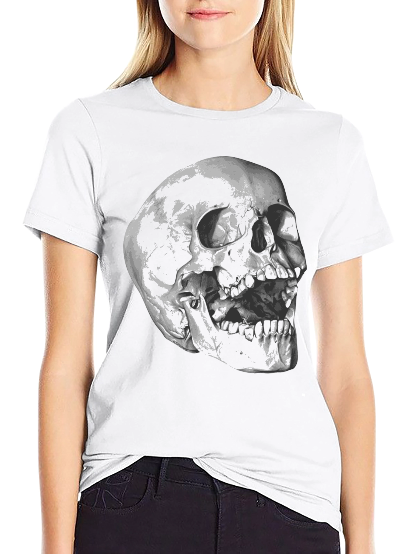 Skull Graphic Black T-Shirt - Edgy Fashion