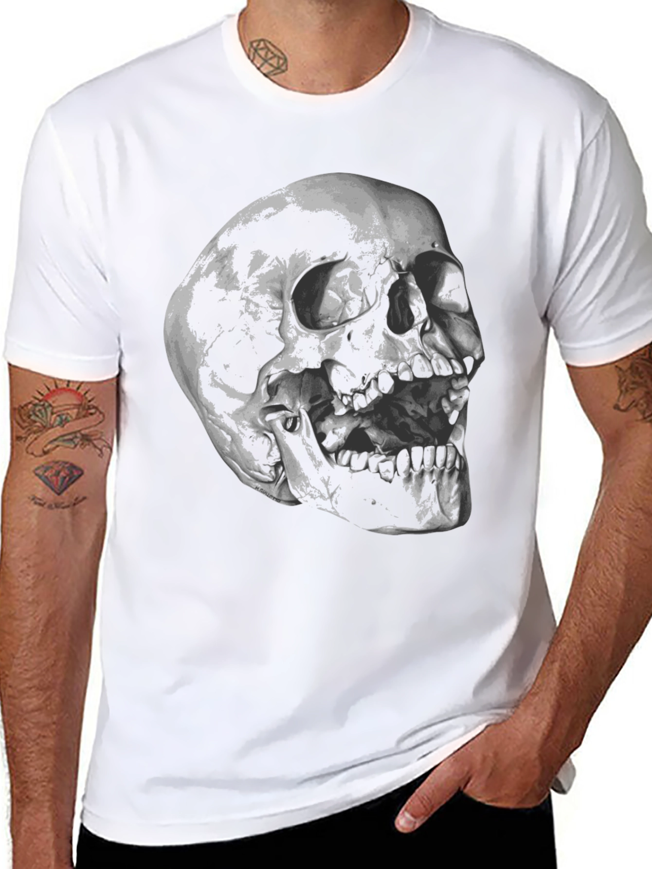 Skull Graphic Black T-Shirt - Edgy Fashion