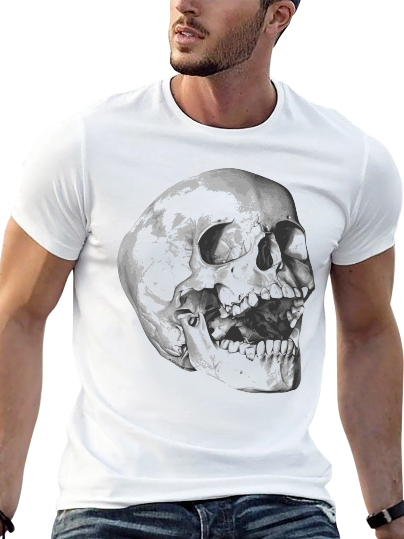 Skull Graphic Black T-Shirt - Edgy Fashion