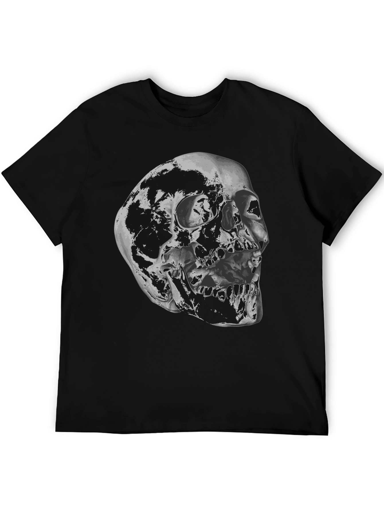 Skull Graphic Black T-Shirt - Edgy Fashion
