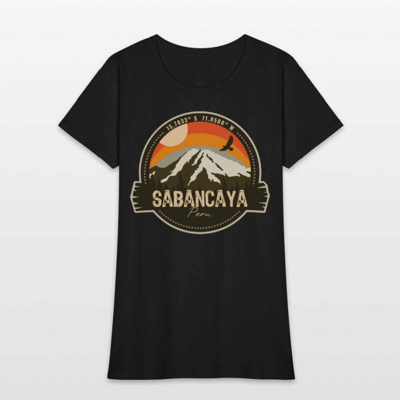 Sabancaya Peru Retro Vintage Camping Hiking Badge