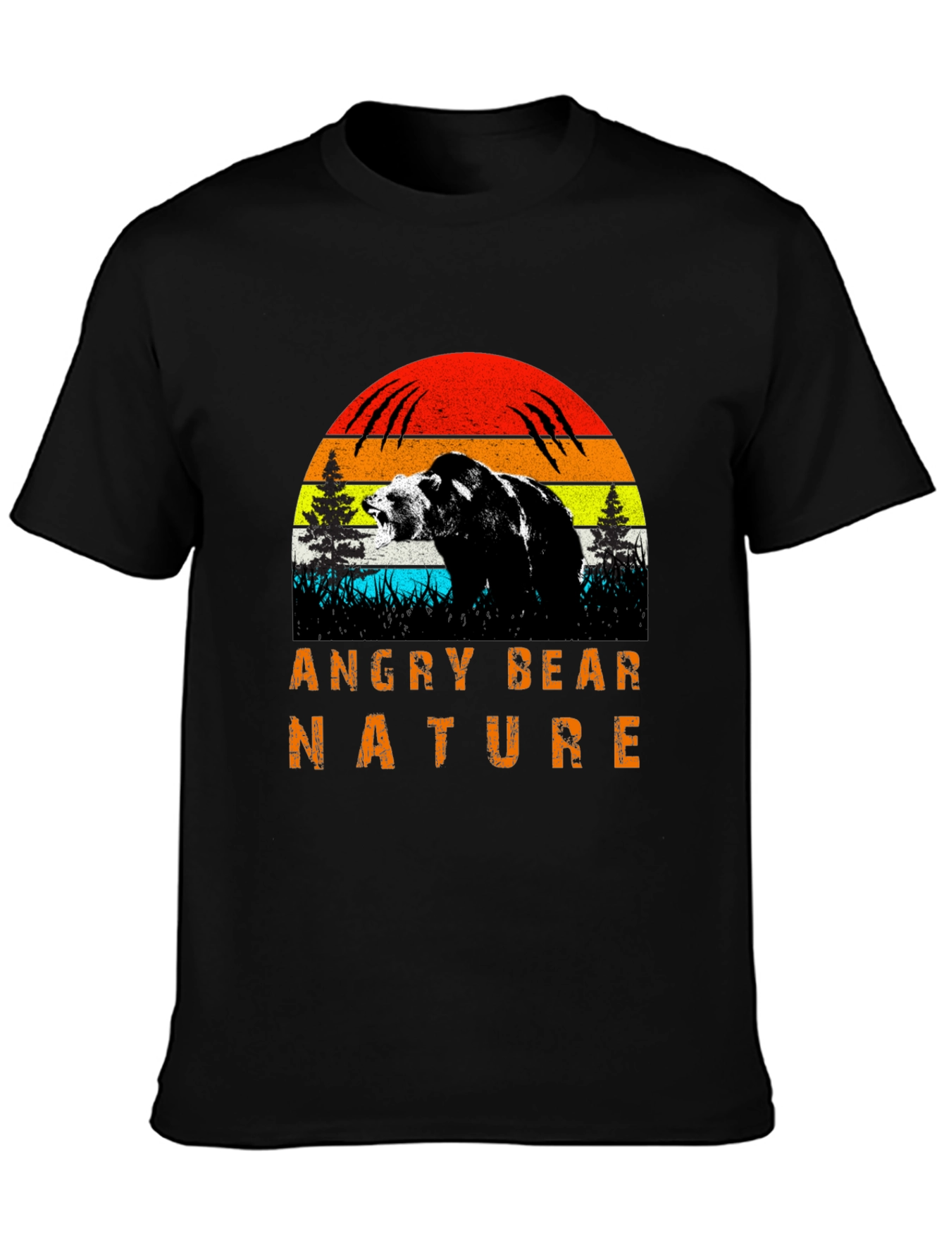 Angry Bear Nature Graphic T-Shirt