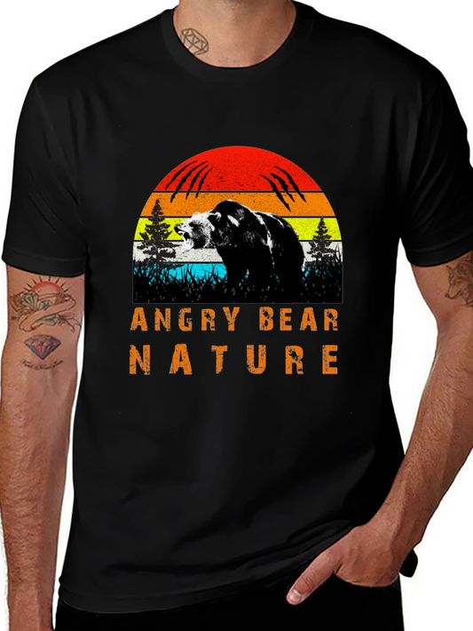 Angry Bear Nature Graphic T-Shirt