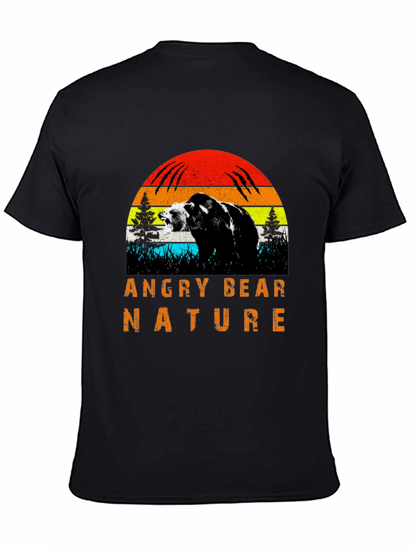 Angry Bear Nature Graphic T-Shirt