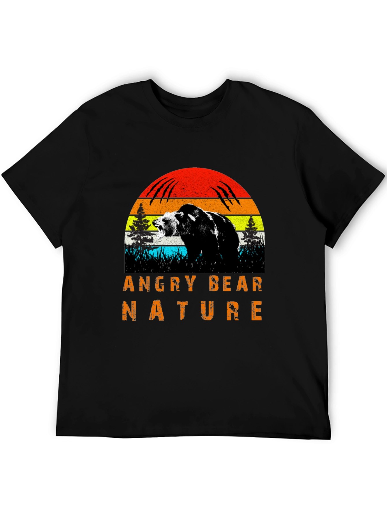 Angry Bear Nature Graphic T-Shirt