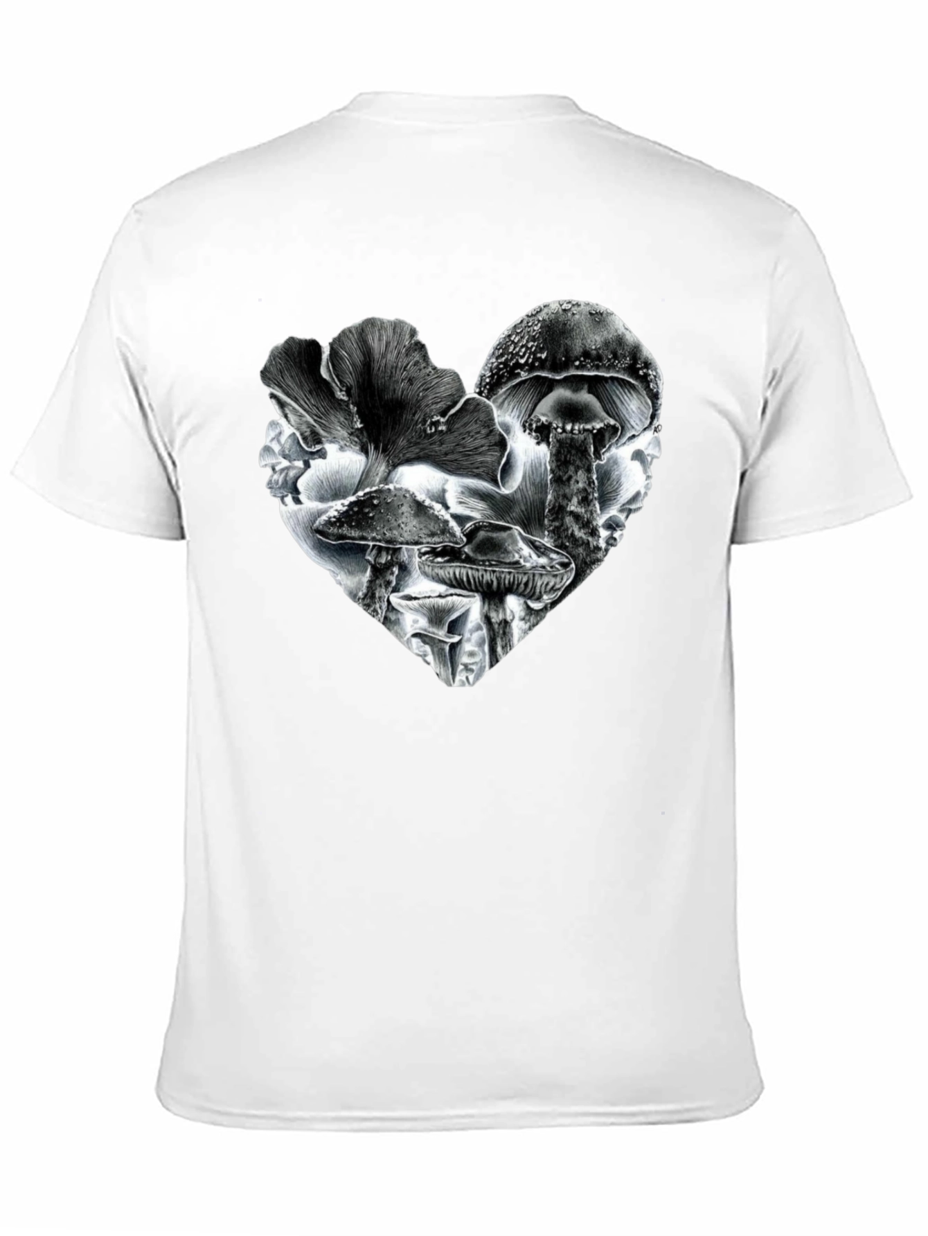 Mushroom Heart Black T-Shirt