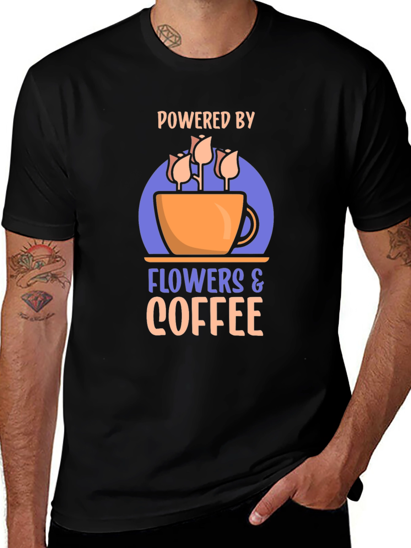 Powered by Flowers & Coffee Graphic Tee