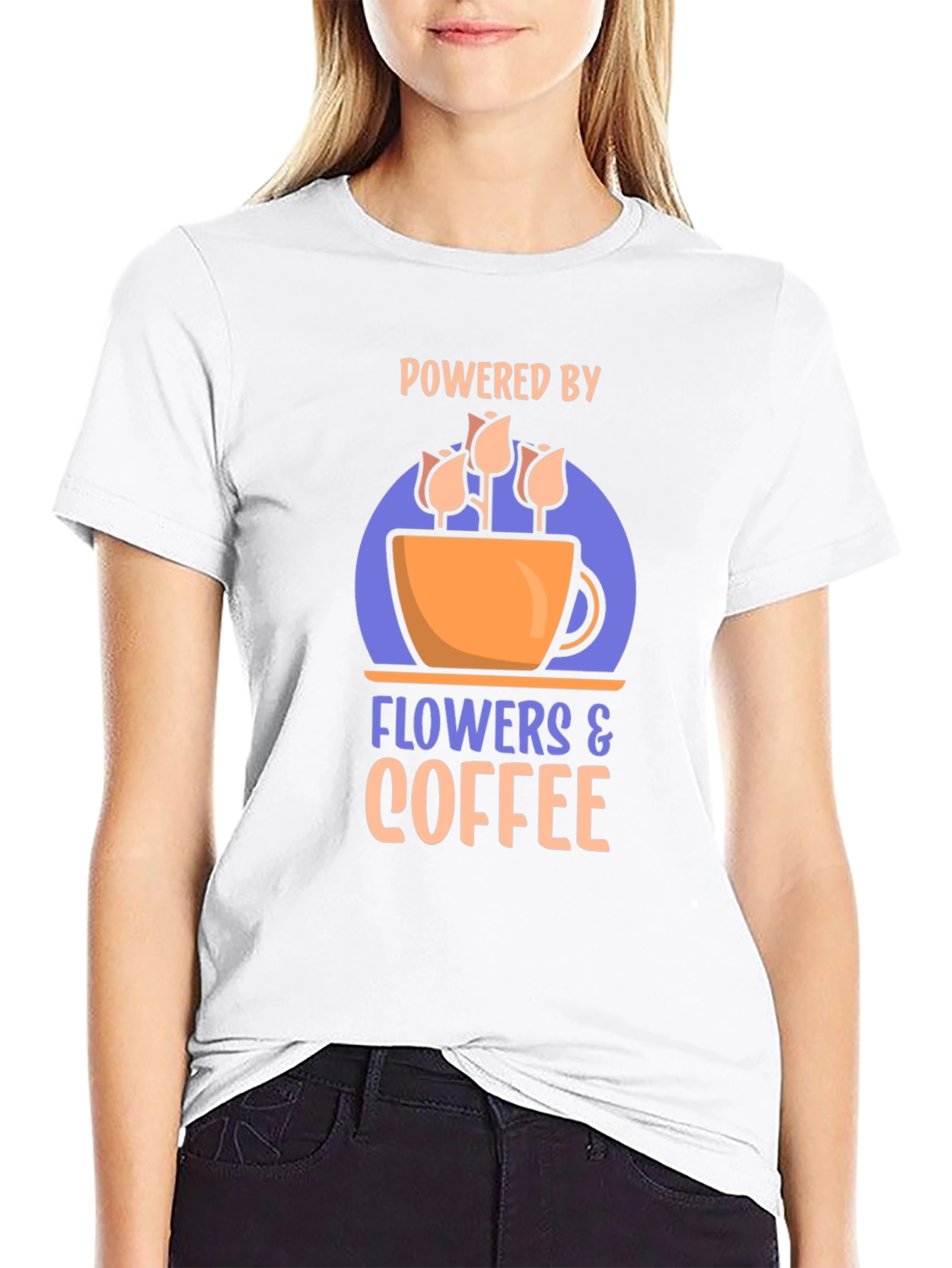 Powered by Flowers & Coffee Graphic Tee