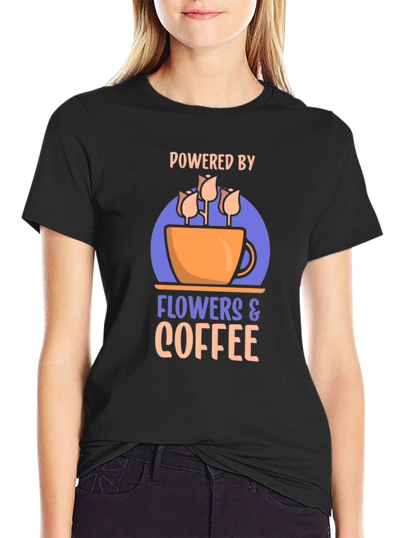 Powered by Flowers & Coffee Graphic Tee