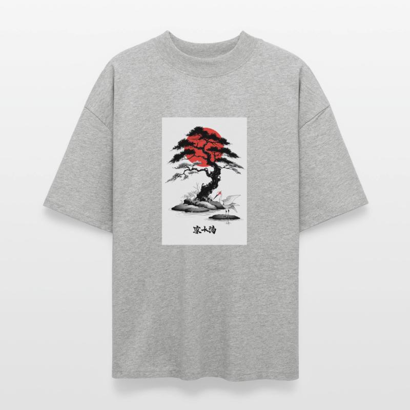 Serene Japanese Garden and Crane Design