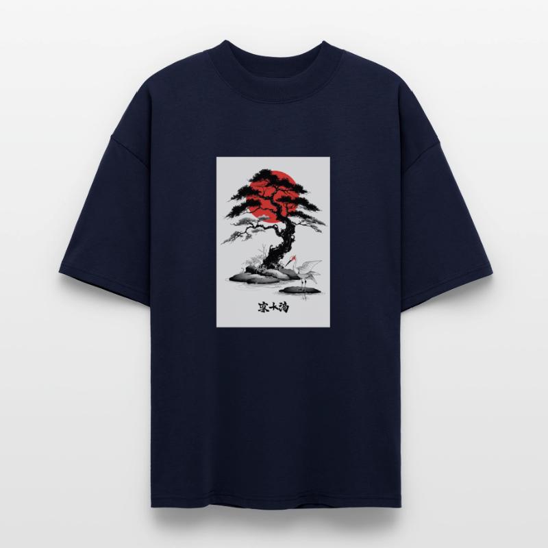 Serene Japanese Garden and Crane Design